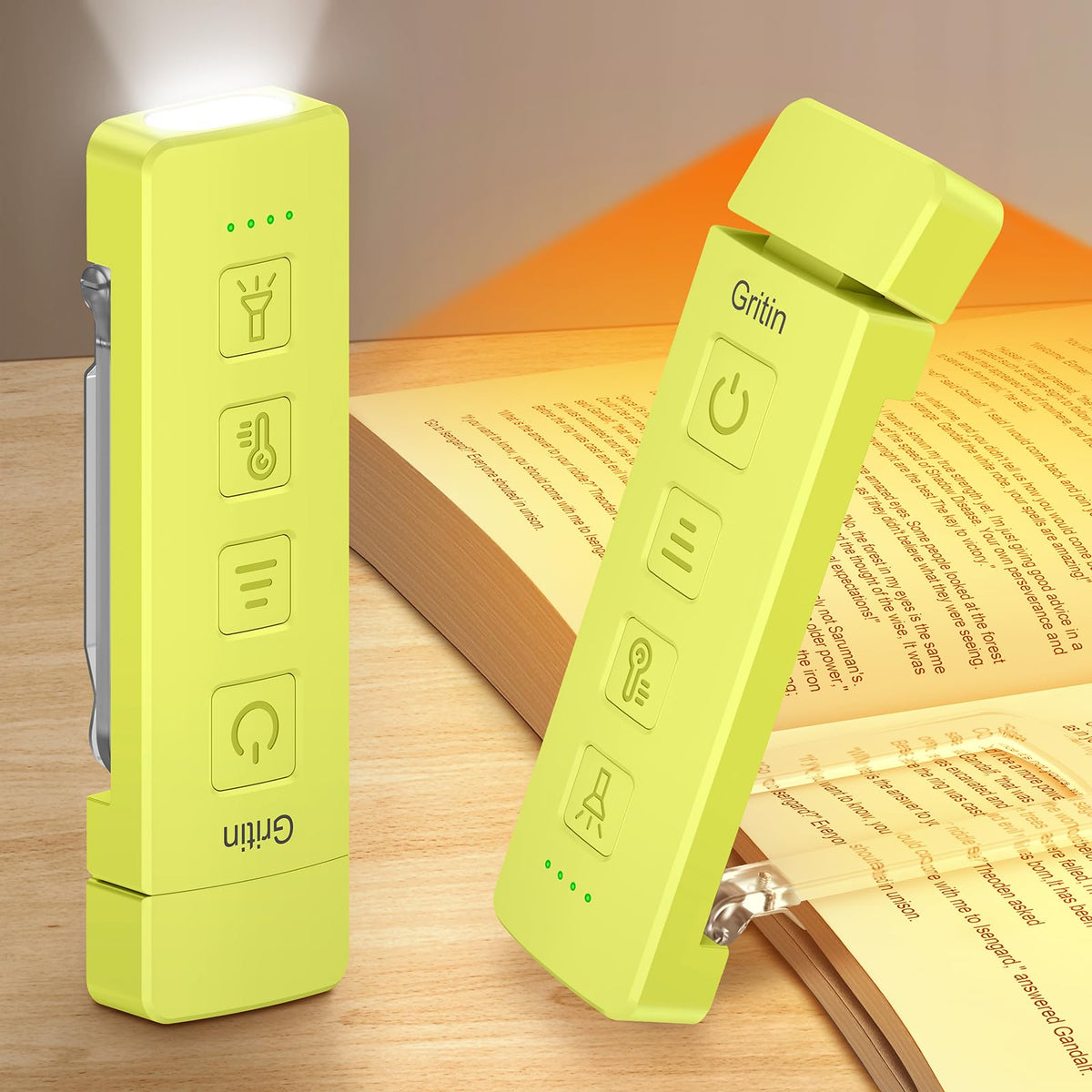 Gritin 2026 Gen 2 Rechargeable Book Light,2-in-1 Reading Light & Torch