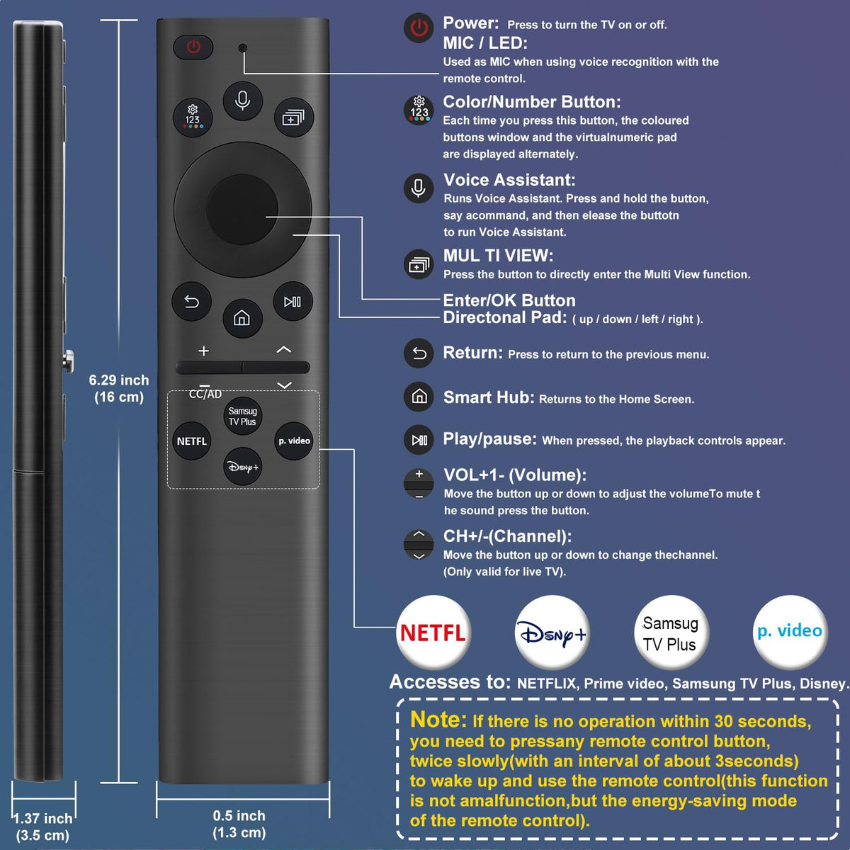 Gvirtue 【Pack of 2】Replacement Remote Control Compatible with Roku Box Model: Roku 1, Roku 2(HD, XD, XS), Roku 3, Roku LT, HD, XD, XDS, Roku N1, Roku Express, Roku Express+