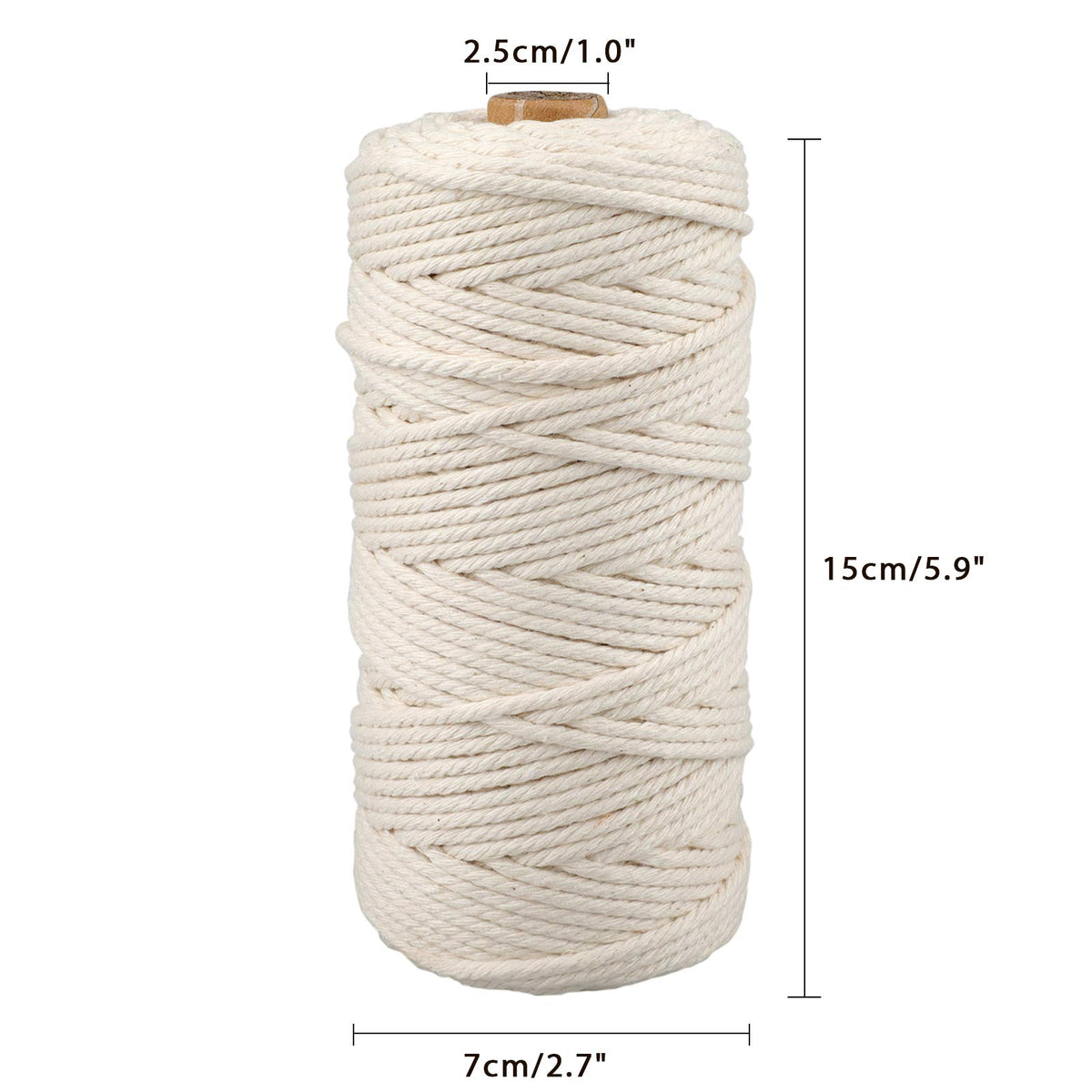 jijAcraft 4MM White Macrame Cord: 100M Cotton String Twine for Crafts