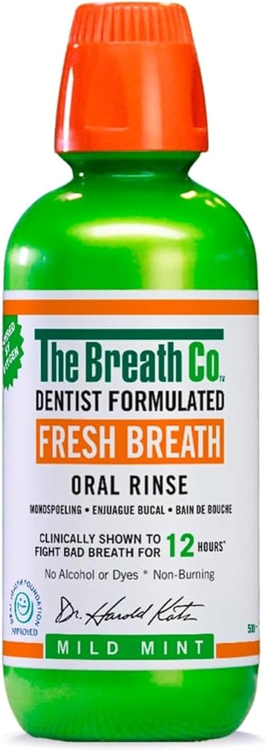 The Breath Co. Mild Mint Mouthwash, 12 Hours Fresh Breath, 500ml
