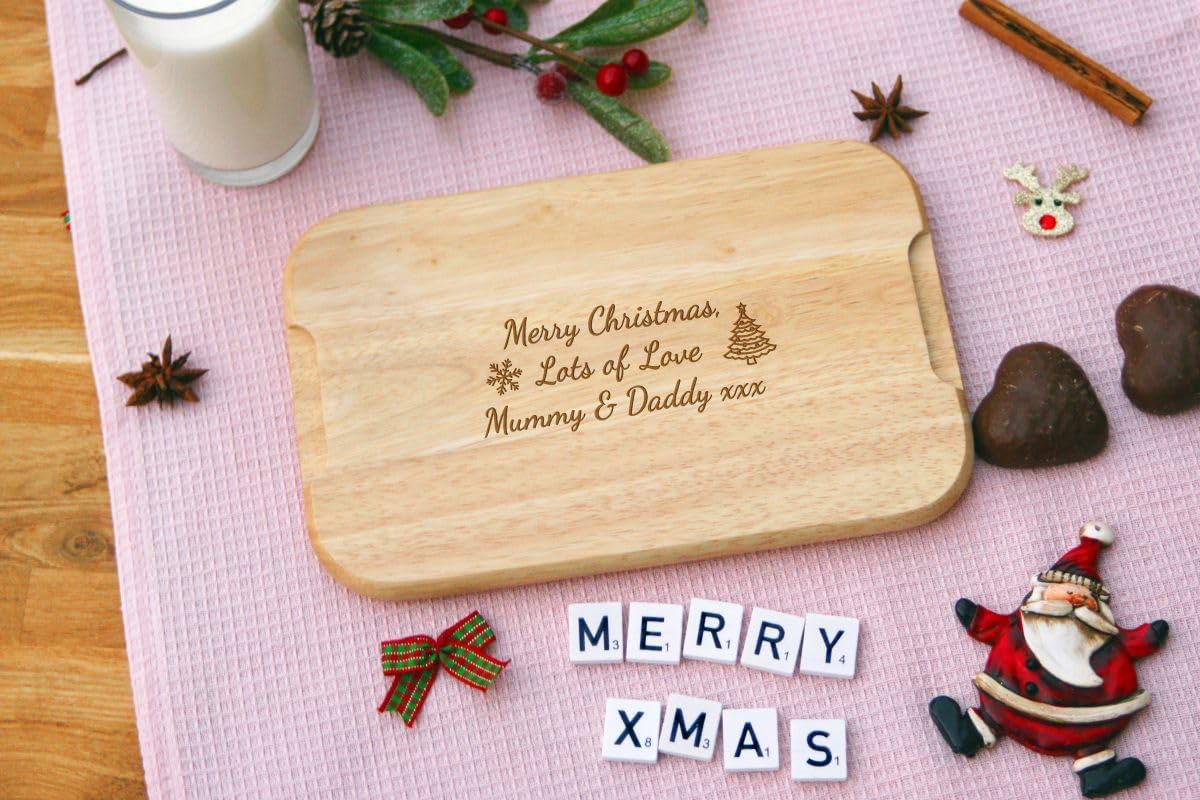 Personalised Engraved Santa's Wooden Board Father Christmas Xmas Eve Treat Plate Santa Wooden Board Santa Plate Santa Snack Board