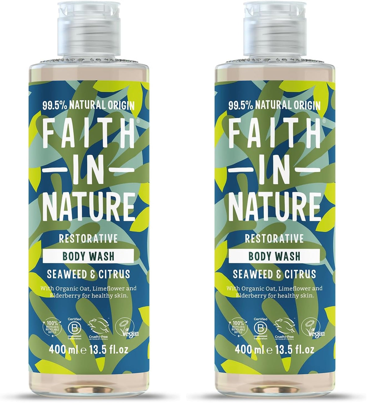 Faith In Nature Natural Fragrance Free Body Wash, Sensitive, Vegan and Cruelty Free, No SLS or Parabens, 400 ml