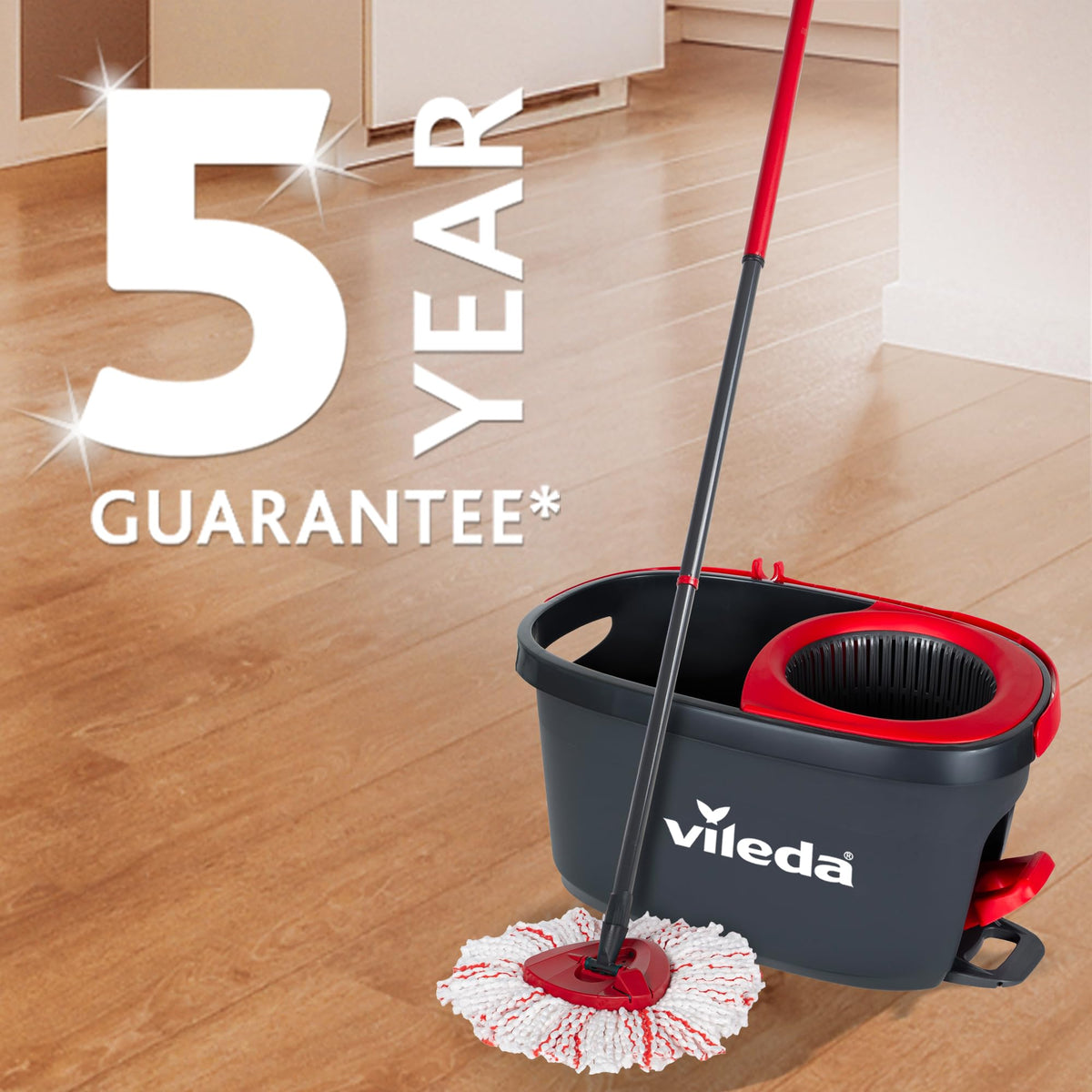 Vileda Turbo 2in1 Spin Mop & Bucket Set with Foot Pedal and Extra Refill