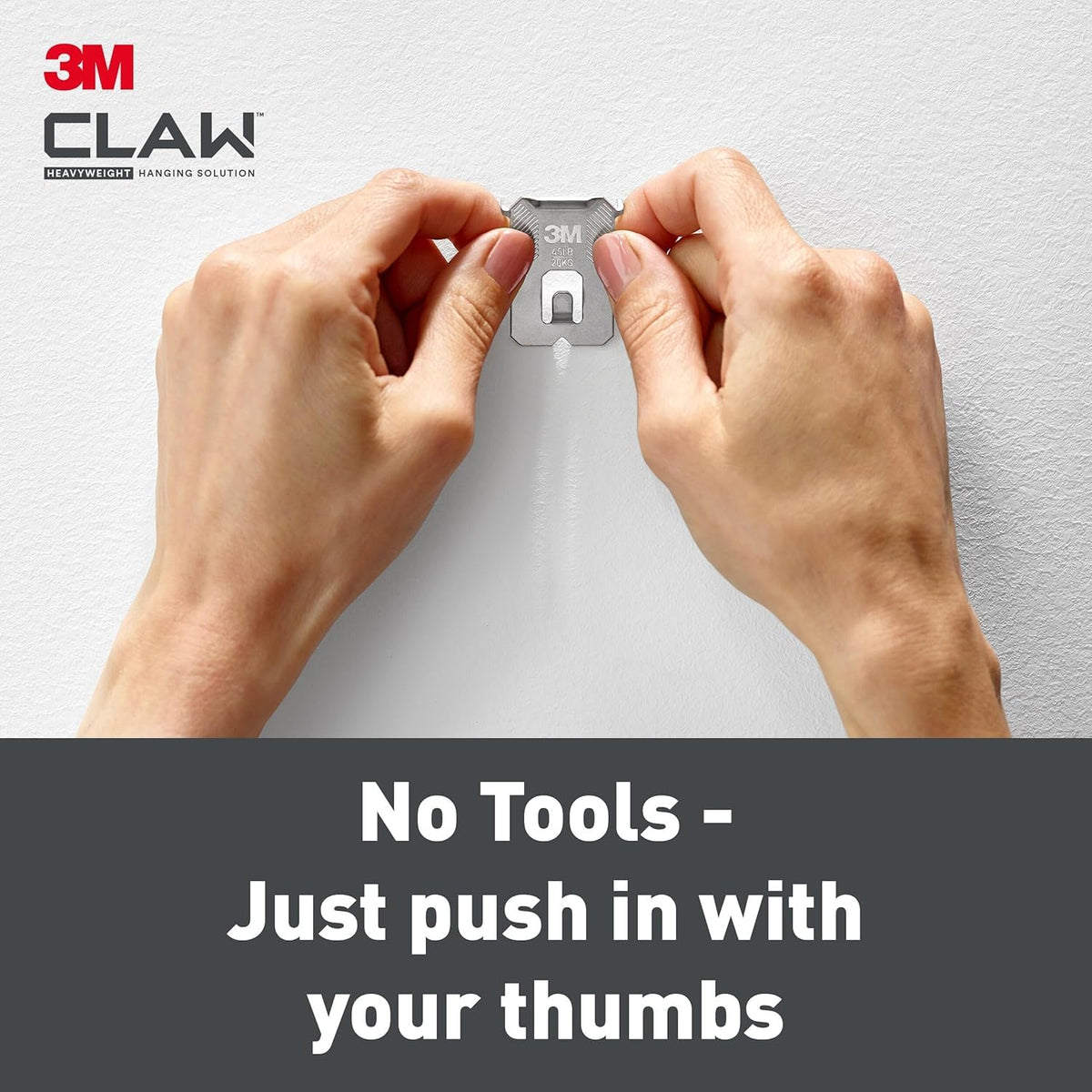 3M Claw Plasterboard Picture Hanging Wall Hooks For Hanging Home Décor, 4 Hangers, Holds up to 7 kg - Ideal for Heavyweight Items