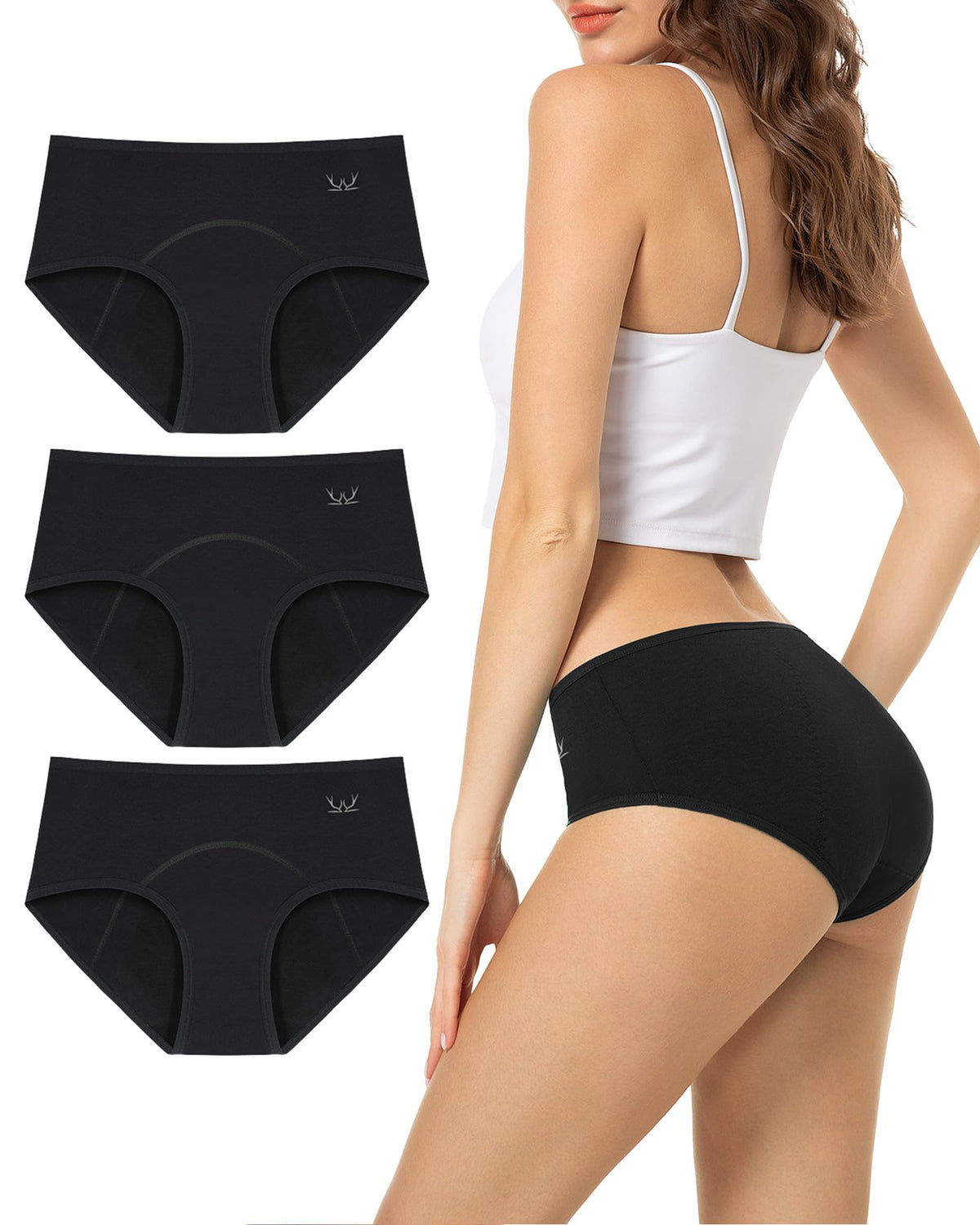 TANSTC Period Pants for Women, Leakproof Period Underwear Pack of 3