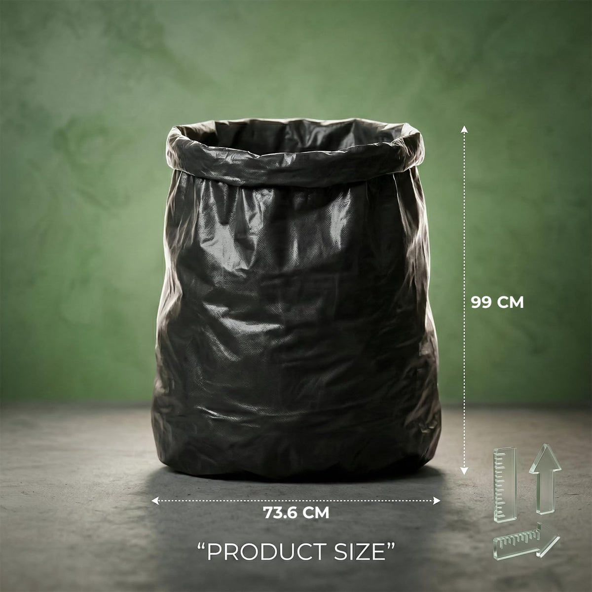 Roe Tenpo 100 Pack Heavy Duty Black Bin Bags – 100L, 33 μm Recyclable Refuse Sacks, Leak-Proof Bin Liners – Rubbish Bags for Kitchen, Home, DIY & Garden, Household, Office & Catering