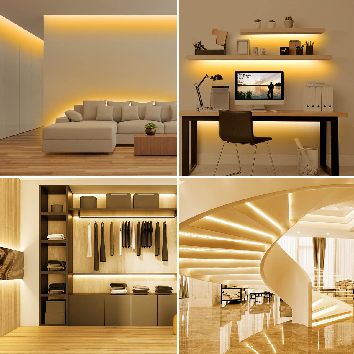 Lepro 5M LED Strip Light, Cool White 6000K, 1650LM 15W, Dimmable, Stick on