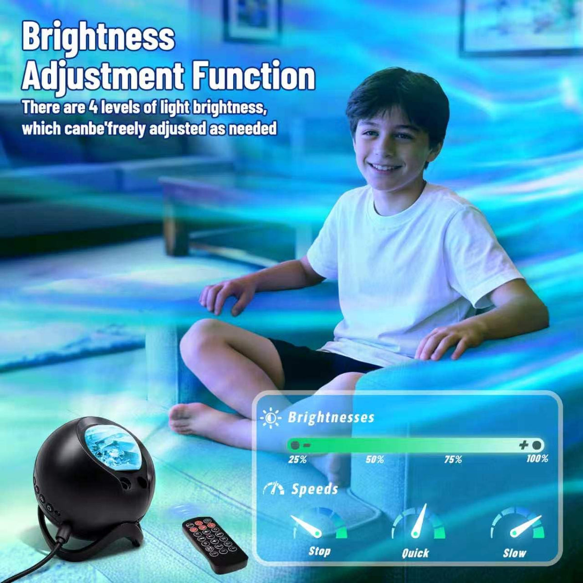 CAIYUE Star Projector Galaxy Projector, Exquisite Nebula Night Light Projector, Ocean Wave Galaxy Light with Remote Control,with Adjustable Speed and Brightness, Adults, Bedroom,Party
