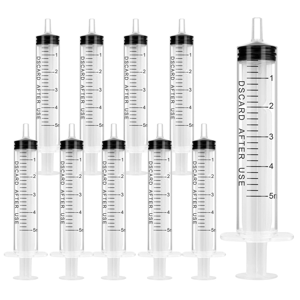 OFFCUP Plastic Syringes, 8pcs No Needle Syringe, 10ml Liquid Measuring Syringe with Luer Slip Tip for Refilling and Measuring Liquids, Scientific Labs Experiment, Feeding Pets (No Needle)