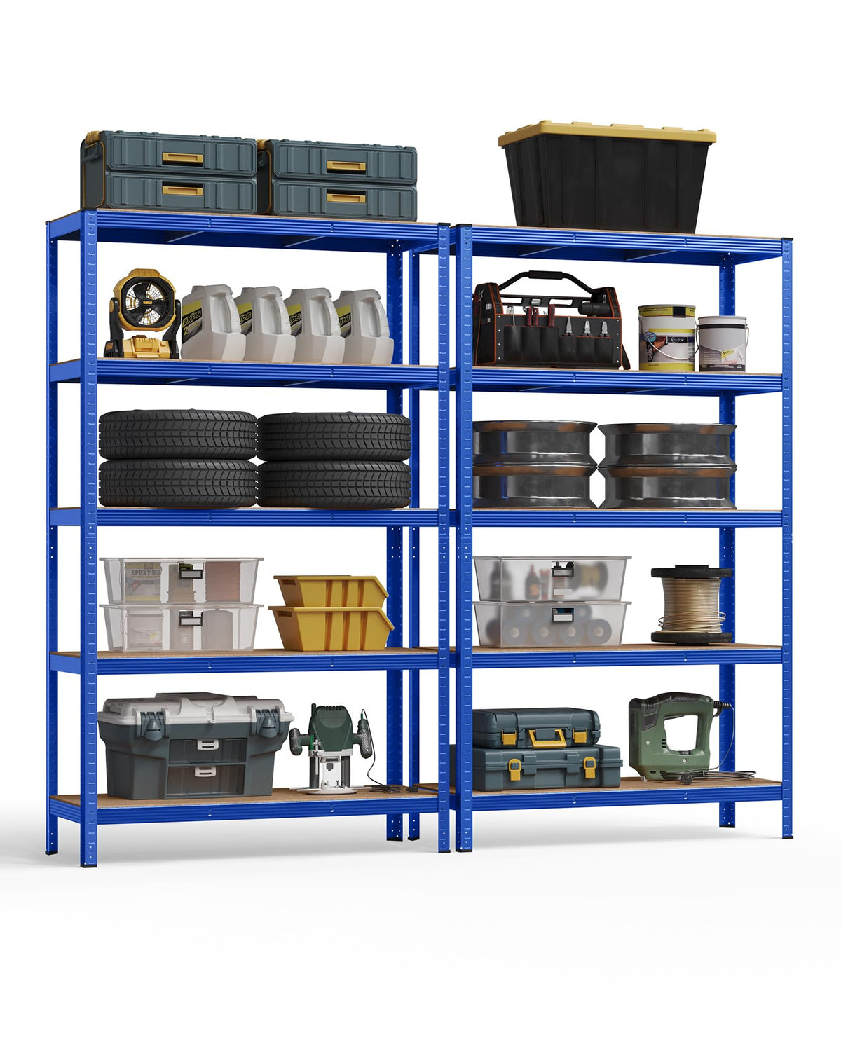 SONGMICS 5-Tier Heavy-Duty Shelving Units, Set of 2, Boltless Assembly