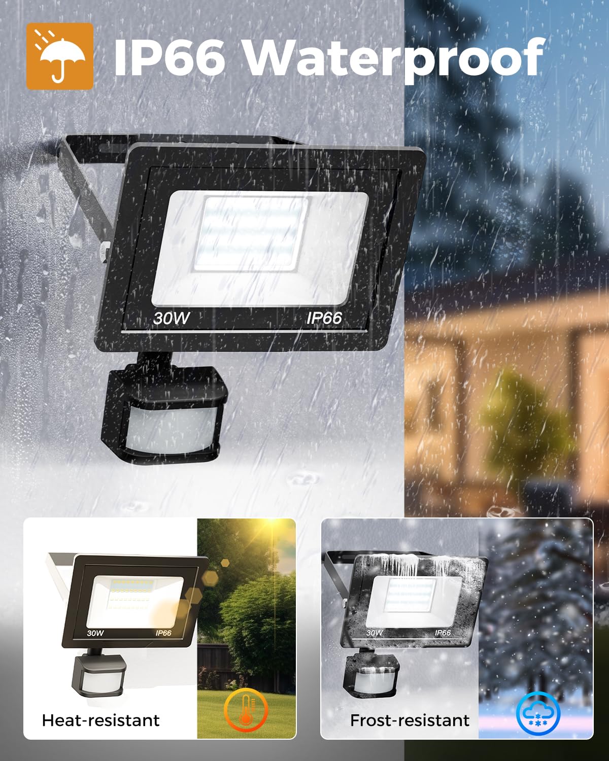 vighep Security Lights Outdoor Motion Sensor, 100W Led Pir Floodlight with Remote Control, 6500K Cold White IP66 Waterproof Outside Wall Light Mains Powered for Garage Backyard Garden Doorway