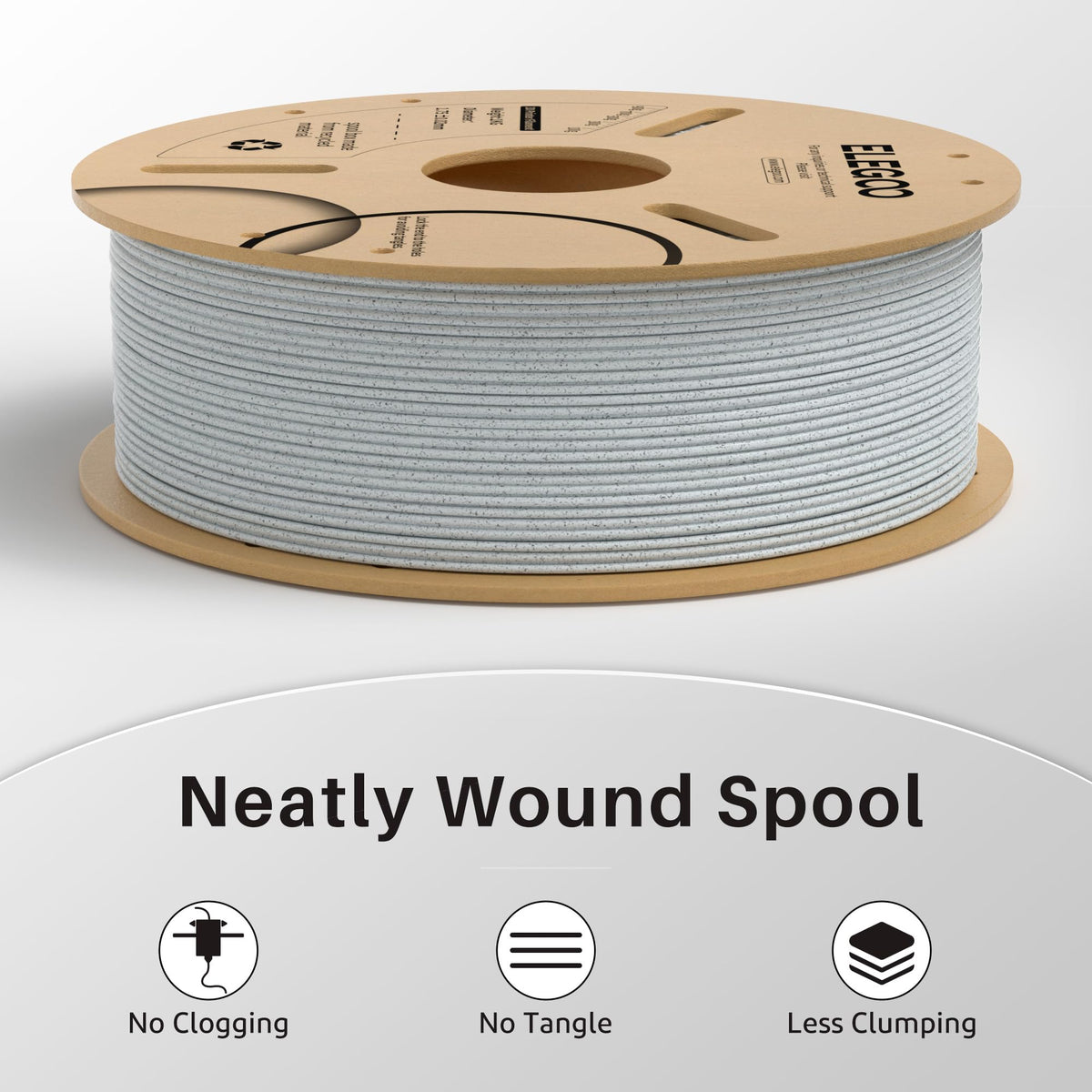 ELEGOO PLA Filament 1.75mm Black 1KG, 3D Filament Dimensional Accuracy +/- 0.02mm, 1kg Cardboard Spool(2.2lbs) 3D Printing Filament Fits for Most FDM 3D Printers