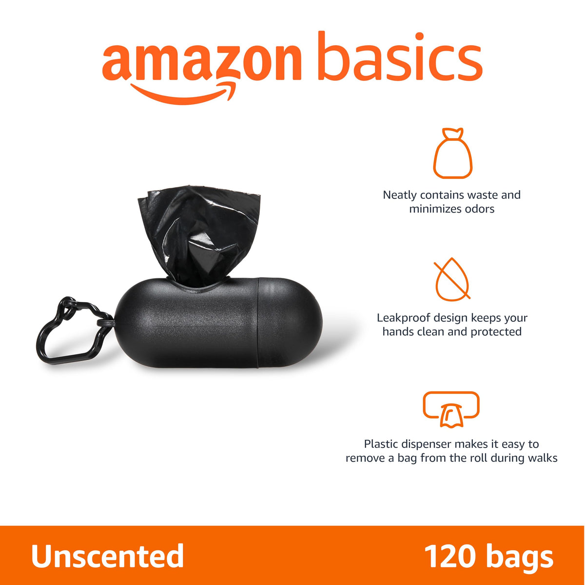 Amazon Basics Dog Poop/Waste Bags without Dispenser, Lavender, 300 Bags (20 Packs of 15 Bags)