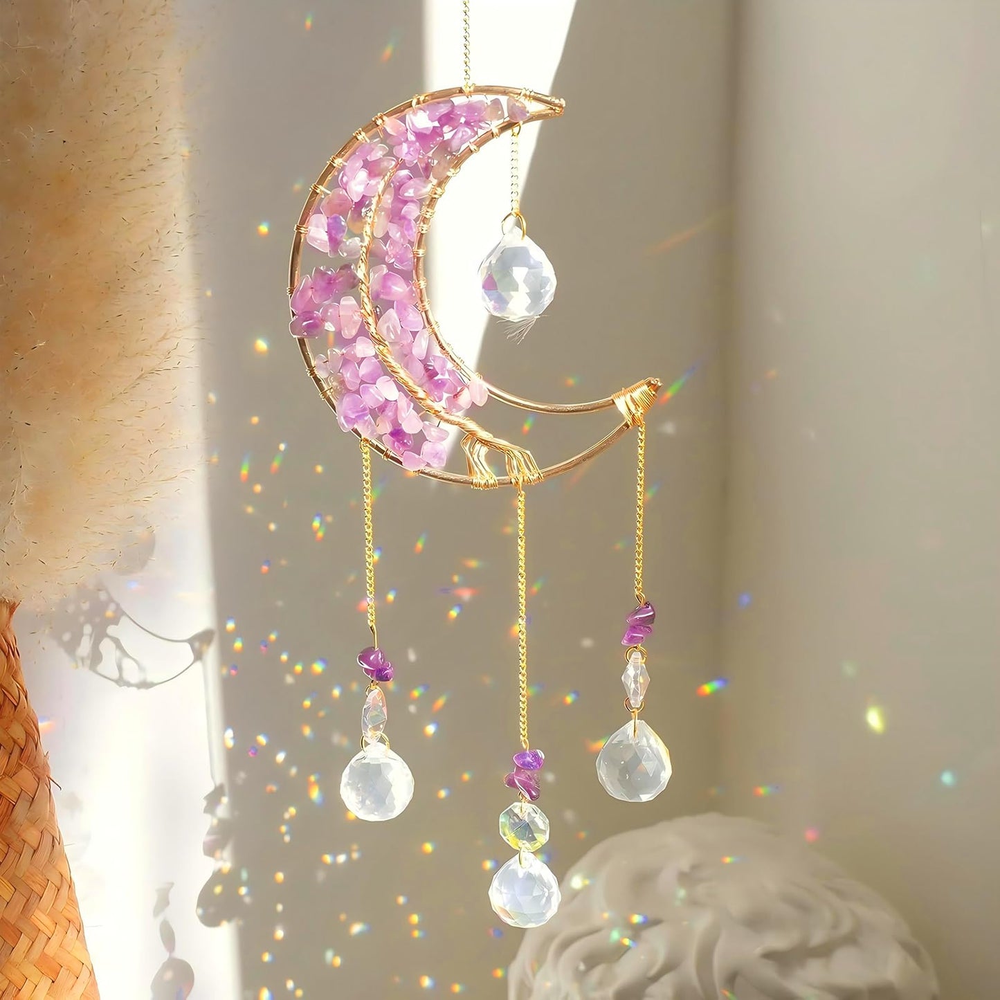 240PCS DIY Sun Catchers Making Kits for Adults, Crystal Suncatchers Kit with Colourful Prism Pearl Rainbow Maker for Windows, Hanging, Indoor, Outdoor, Garden Decor (Silver)