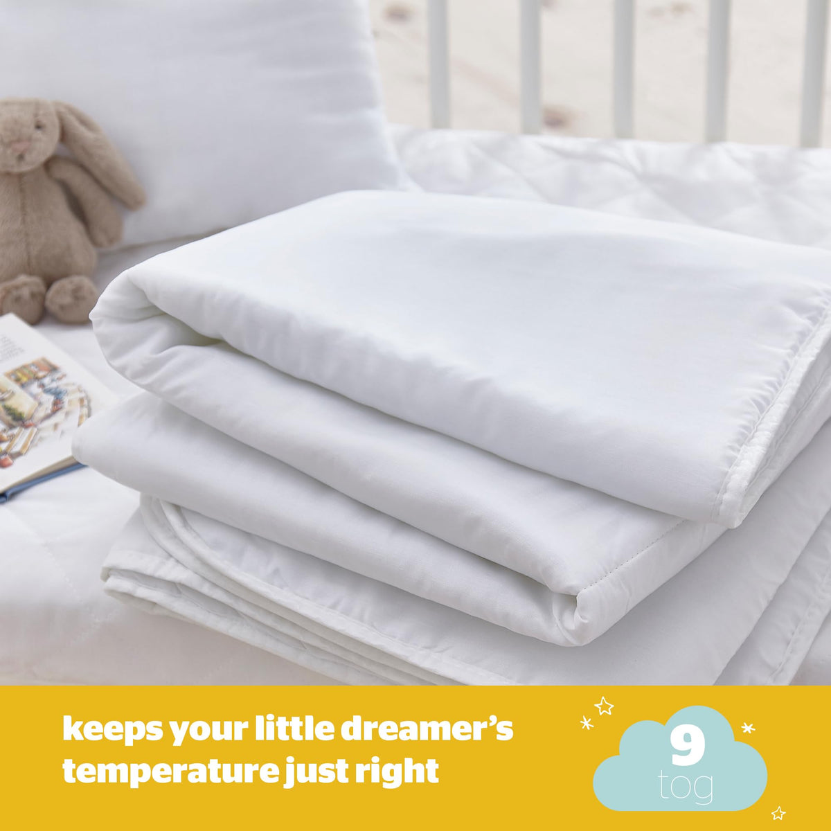 Silentnight Safe Nights Cot Bed Duvet 4 Tog – Anti Allergy Lightweight Soft Snug Nursery Quilt for Children, Kids, Toddlers – Hypoallergenic and Machine Washable – 150x120cm