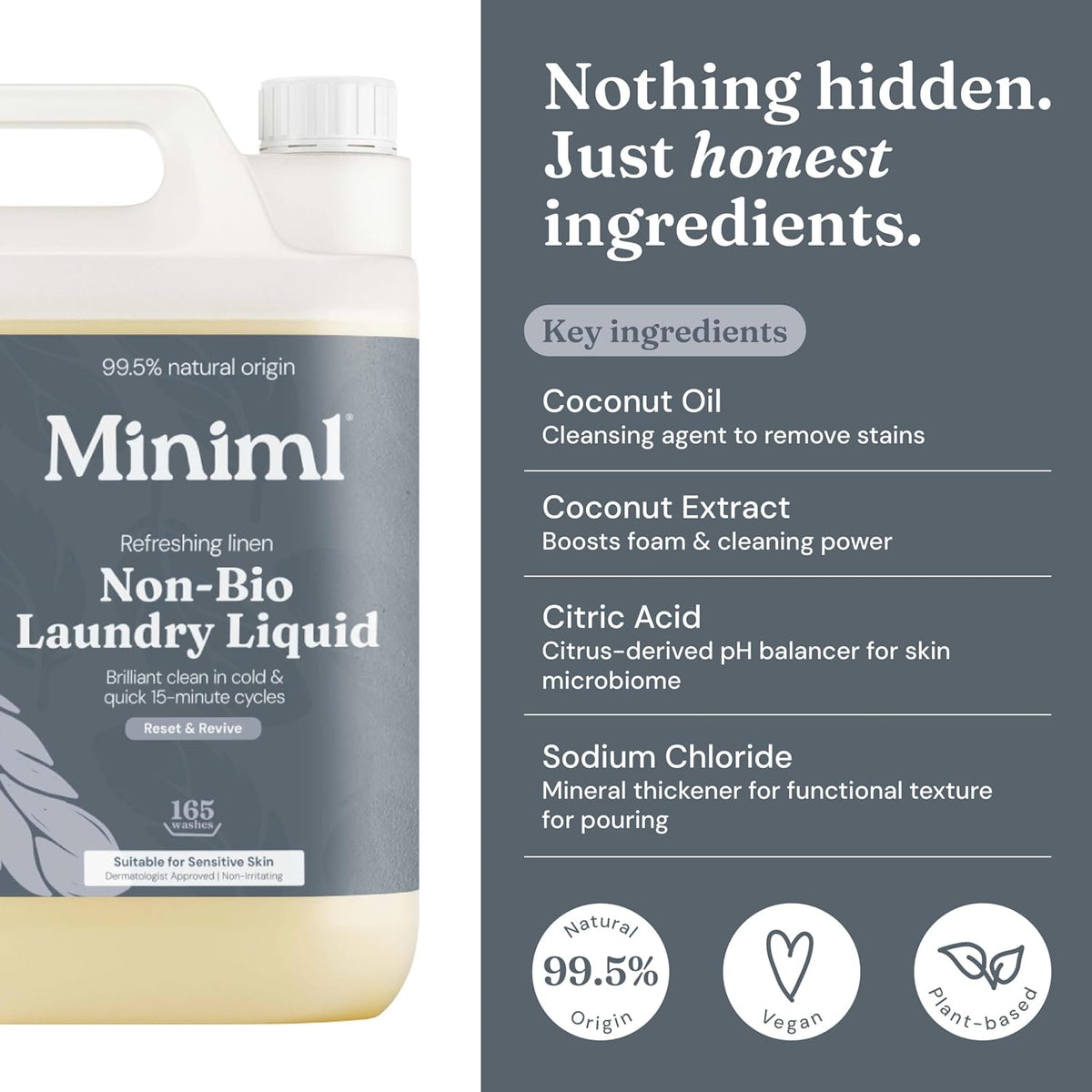 Miniml Eco Laundry Liquid Washing Detergent 5L Refill – Fresh Linen