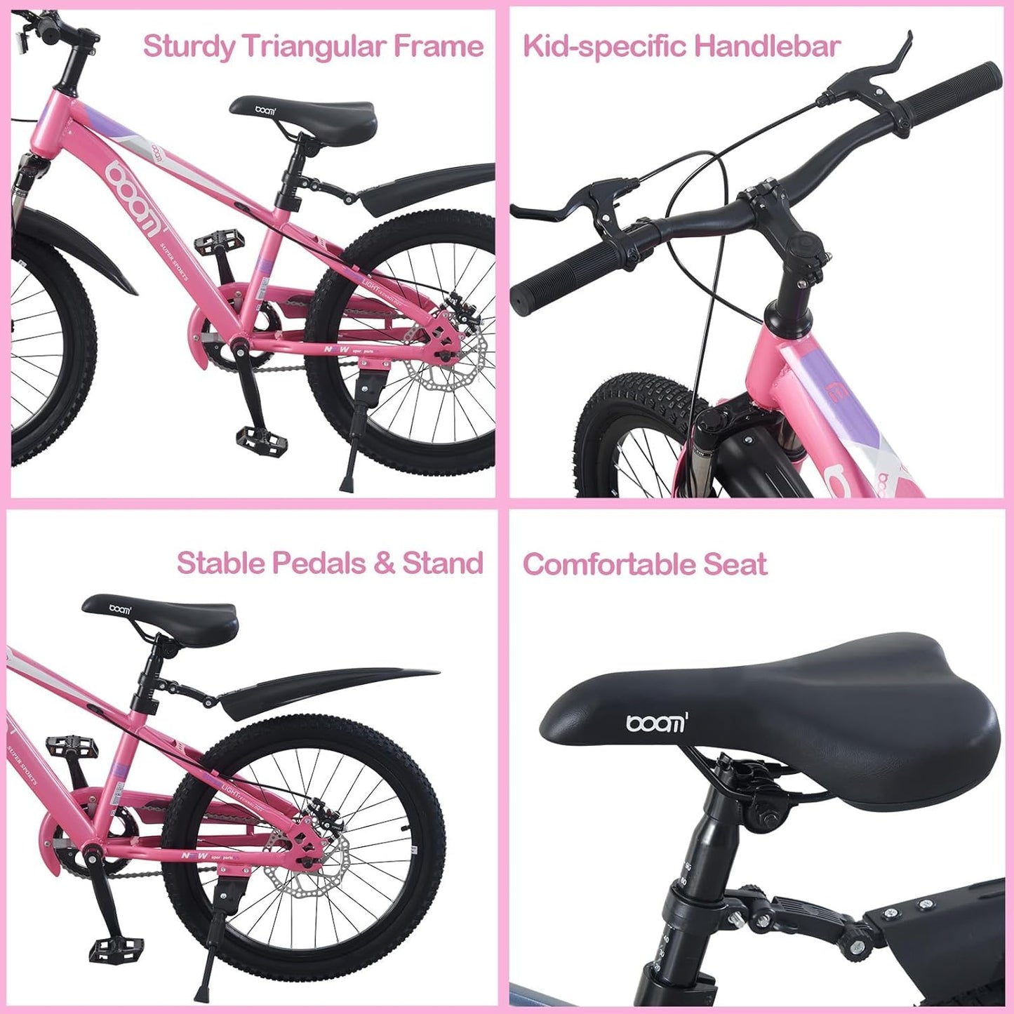 LSBIKE Kids Mountain Bike with Front Suspension & Disc Brakes — 18"/20"/22" | Ages 5-13