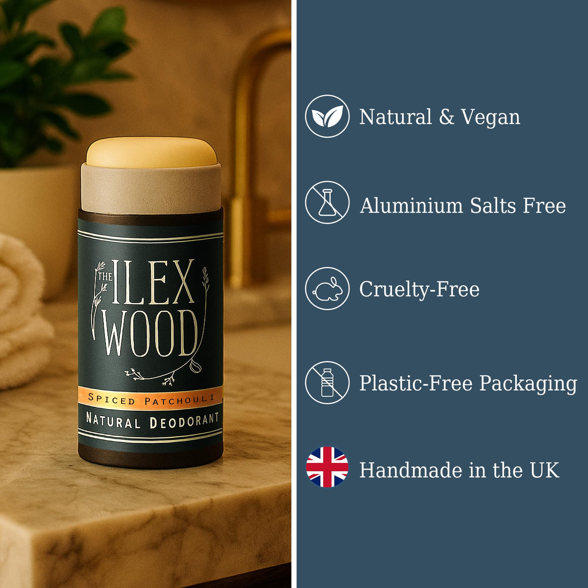 The Ilex Wood Natural Deodorant Stick - Ylang Ylang & Cedarwood - 70ml