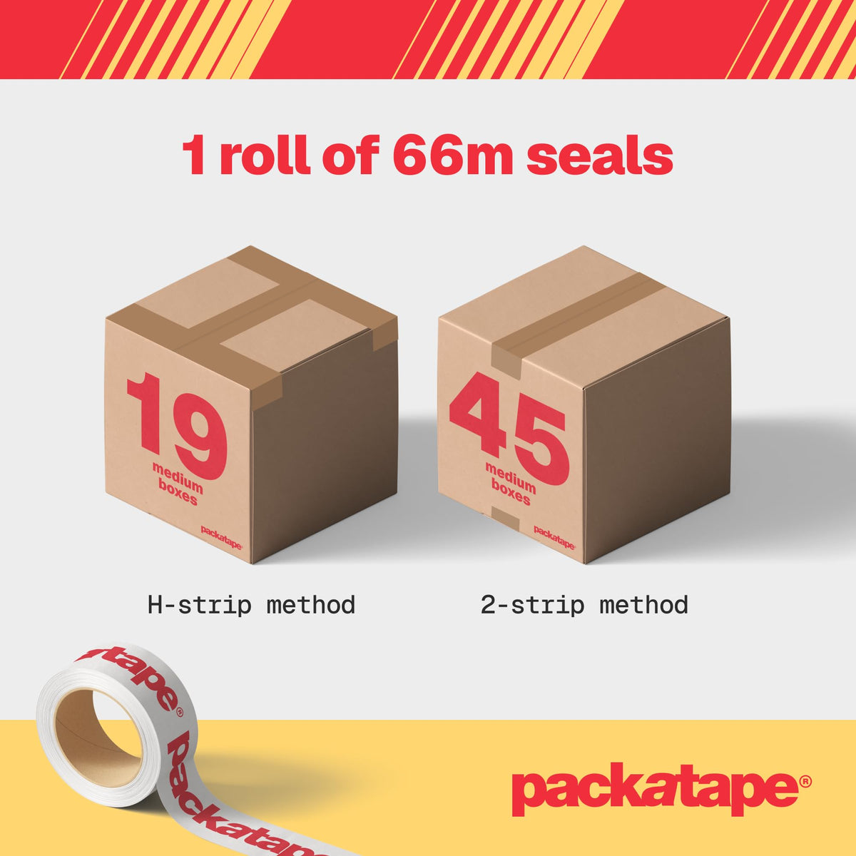 Packatape - 6 Rolls Per Pack 48MM x 66M Brown Packaging Tape for Parcels and Boxes. This 6 rolls pack of Heavy Duty Brown Packing Tape Provides a Strong, Secure and Sticky Seal for your Boxes