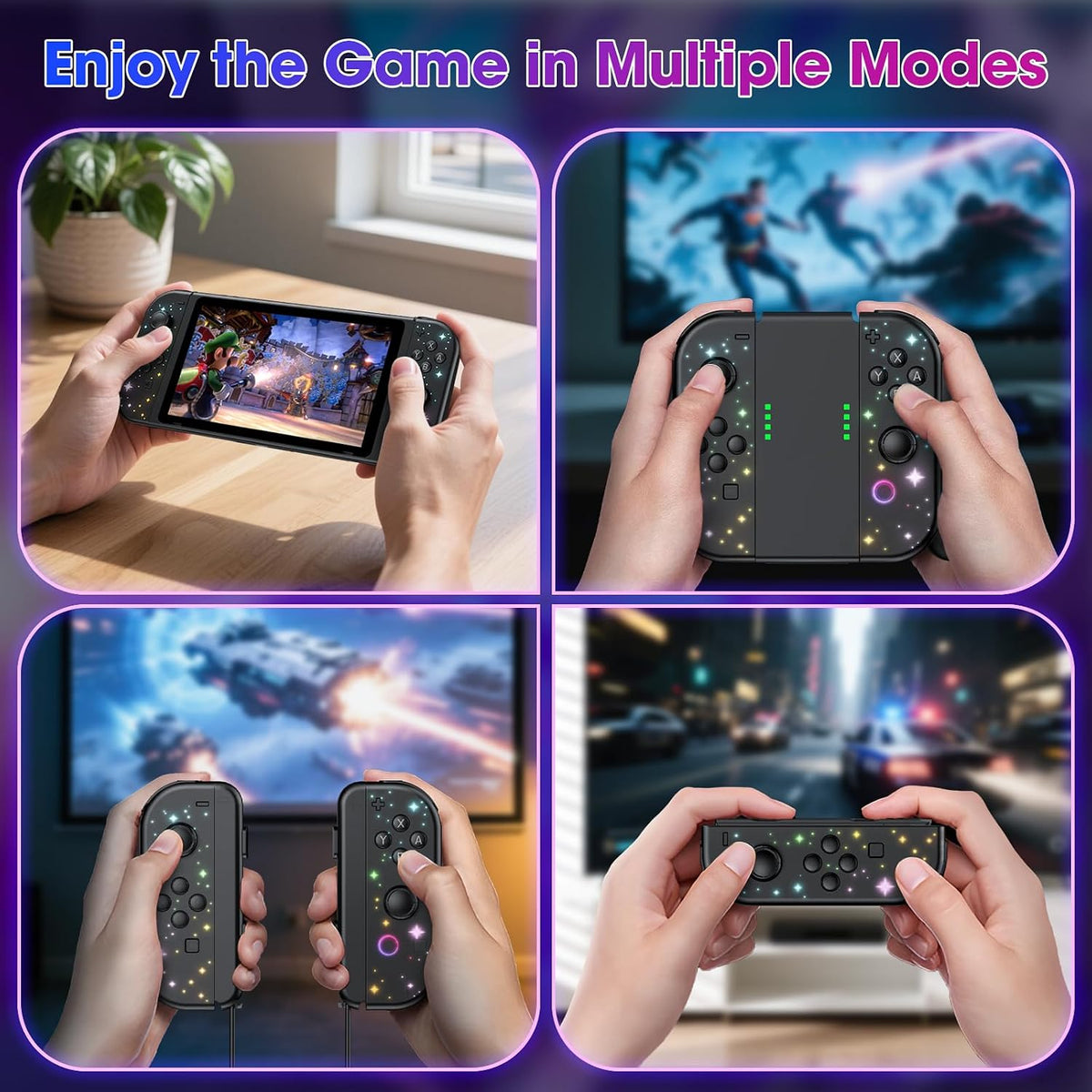 XYCZXIKEC Replacement for Nintendo Switch Controller, Switch Wireless Controllers Compatible with Switch/Lite/OLED, Support Motion Control/Dual Vibration/Wake-up (Black-S)