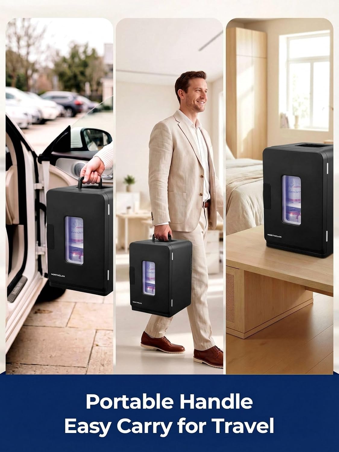 15L Mini Fridge for Bedroom，Hold 21 Cans,38dB Low Noise Small Fridge