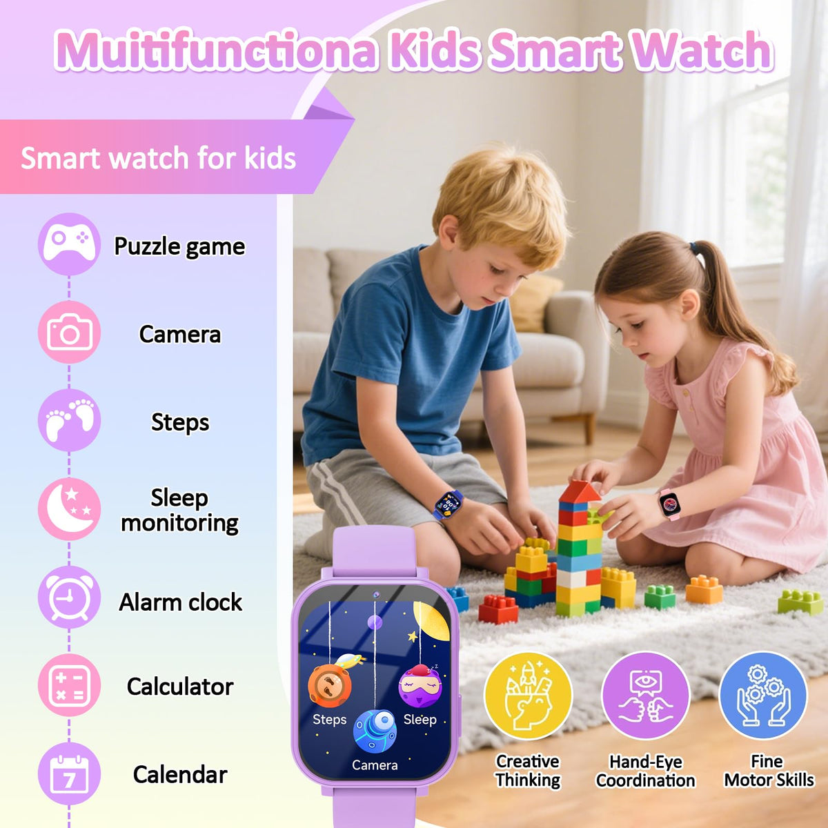 Kids Smart Watch for Boys Girls, Smart Watch for Kids Fitness Watch