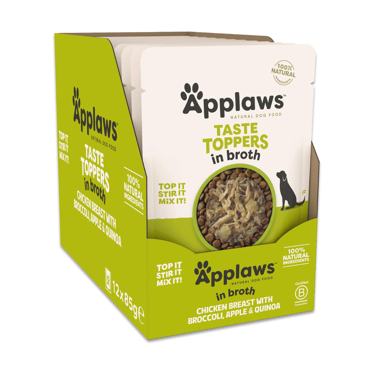 Applaws Natural Wet Dog Food Topper, Chicken Selection in Broth, 8x156g Tin