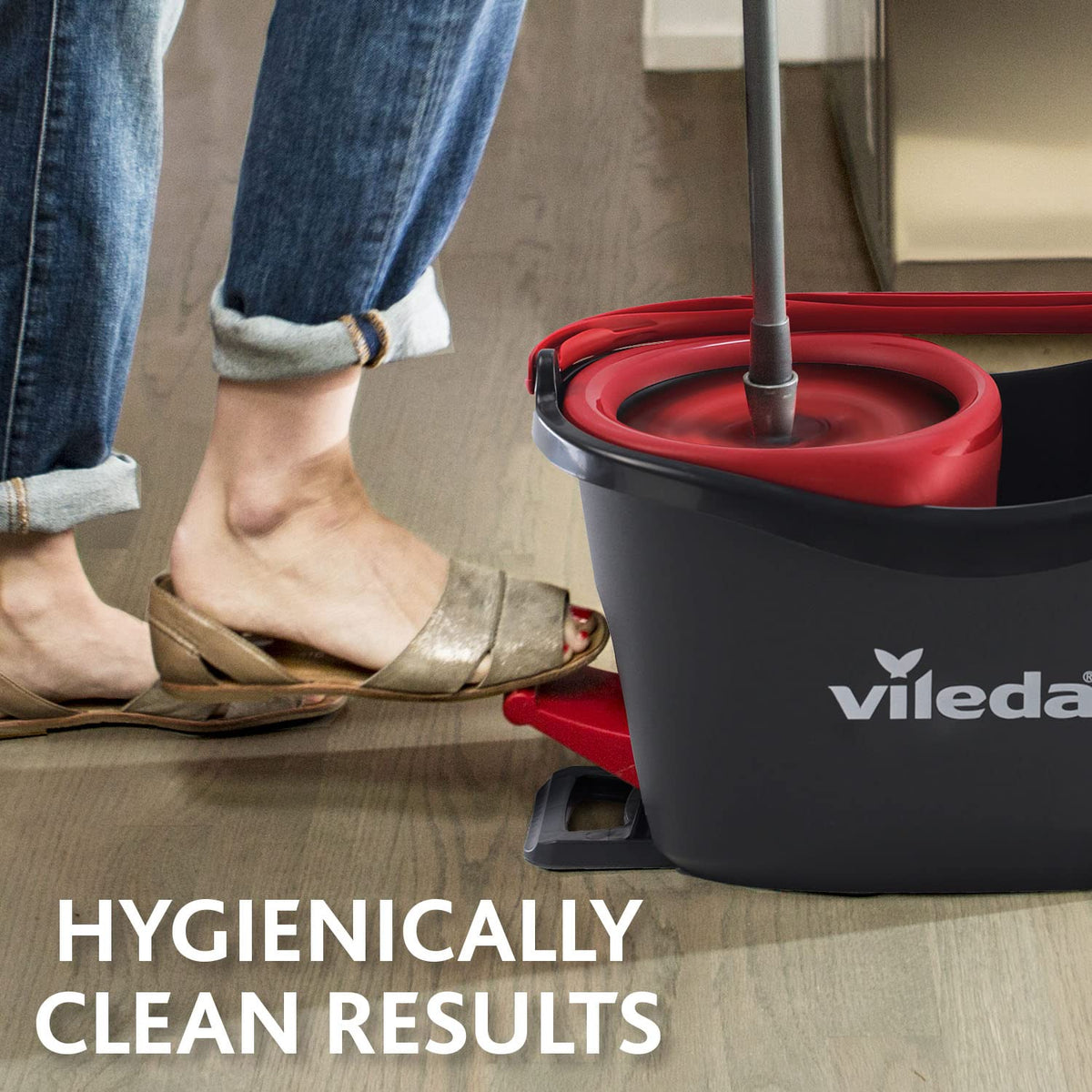 Vileda Turbo 2in1 Spin Mop & Bucket Set with Foot Pedal and Extra Refill