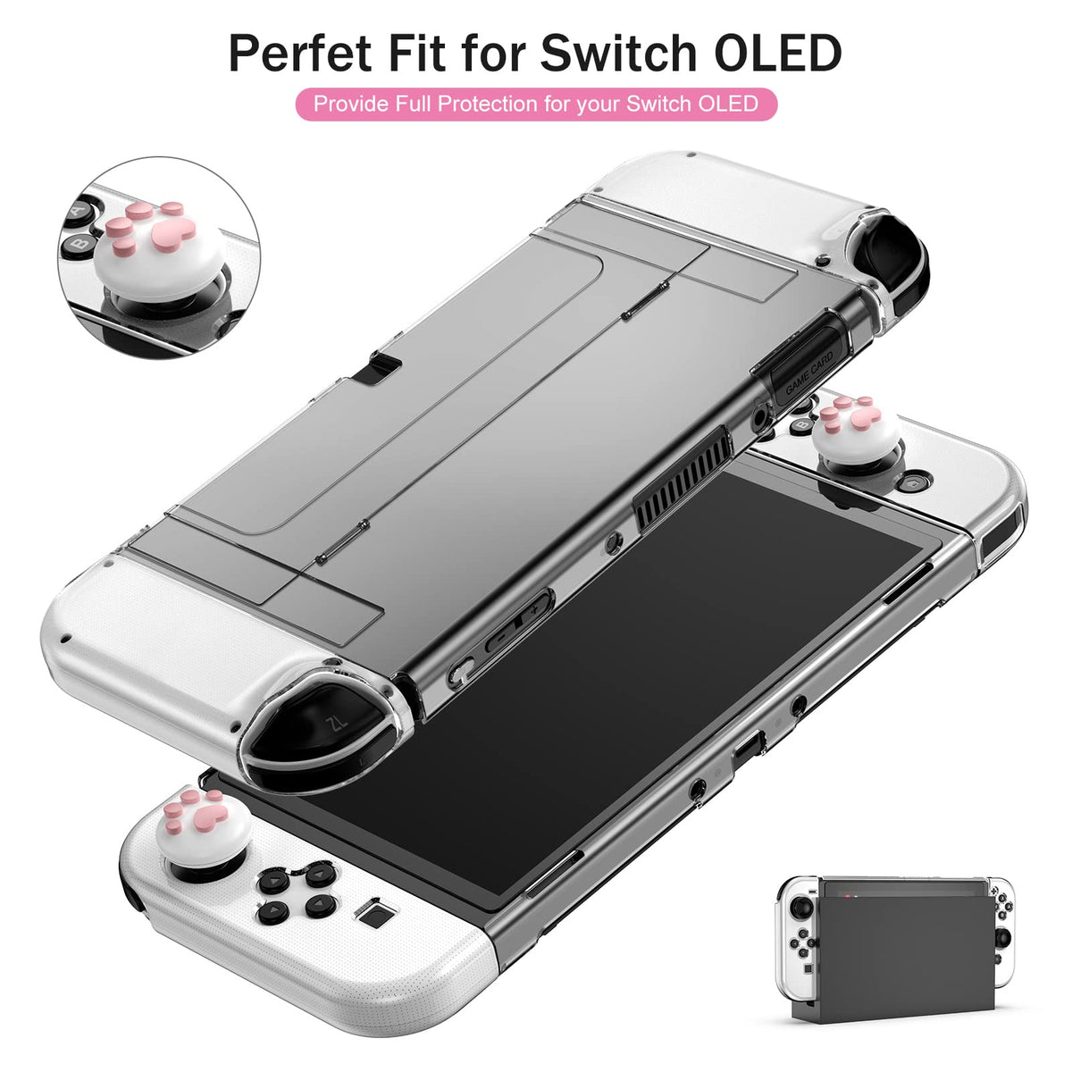 Younik Switch Accessories Bundle, 17 in 1 Switch Accessories Kit for Girls Include Switch Carrying Case with 9 Game Card Slots, Adjustable Stand, Protective Case for Switch Console & J-Con (Blue)