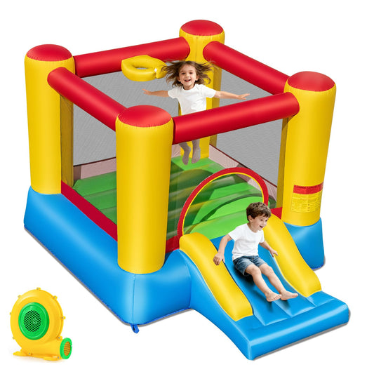 Maxmass Kids Inflatable Bouncy Castle with Slide & Basketball Hoop — 297x203x189cm | Ages 6-14
