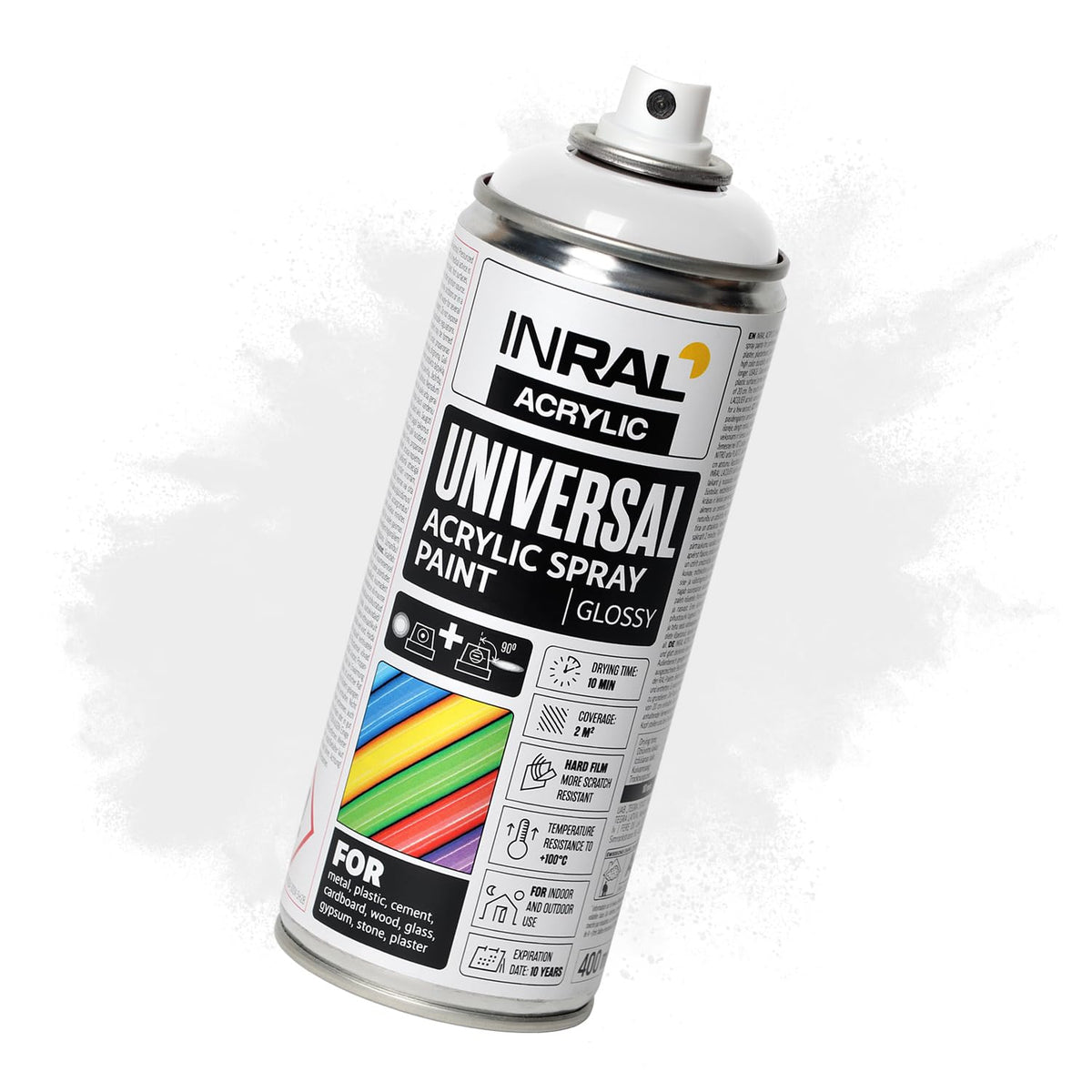 Acrylic Spray Paint Pure White Matt RAL9010 [400ml] – Universal Spray for Metal, Plastic, Wood & Stone – High-Coverage, UV & Rain Resistant – Indoor & Outdoor Use