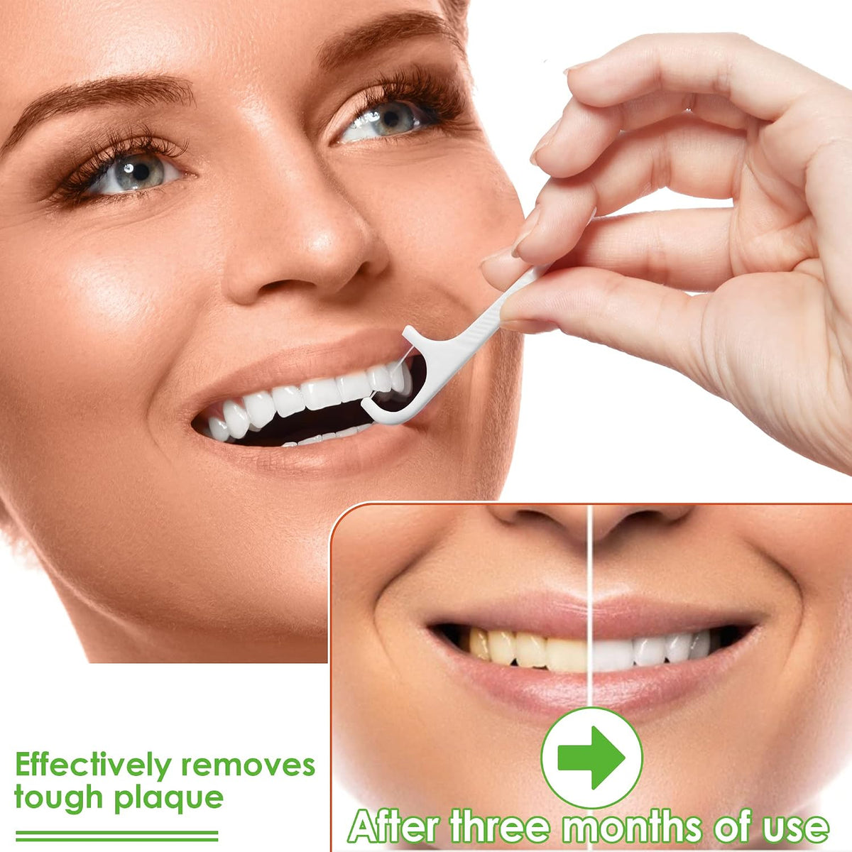 Cleanse Dental Floss Sticks, 200 Pack, Plastic Disposable Picks