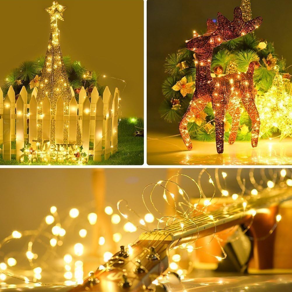 Twinkle Star Fairy Lights, 20m 200 LED USB Plug in Copper Wire String Lights with Remote Control/8 Modes/Timer, Christmas Lights for Bedroom Indoor Lighting Xmas Tree Decoration, Warm White