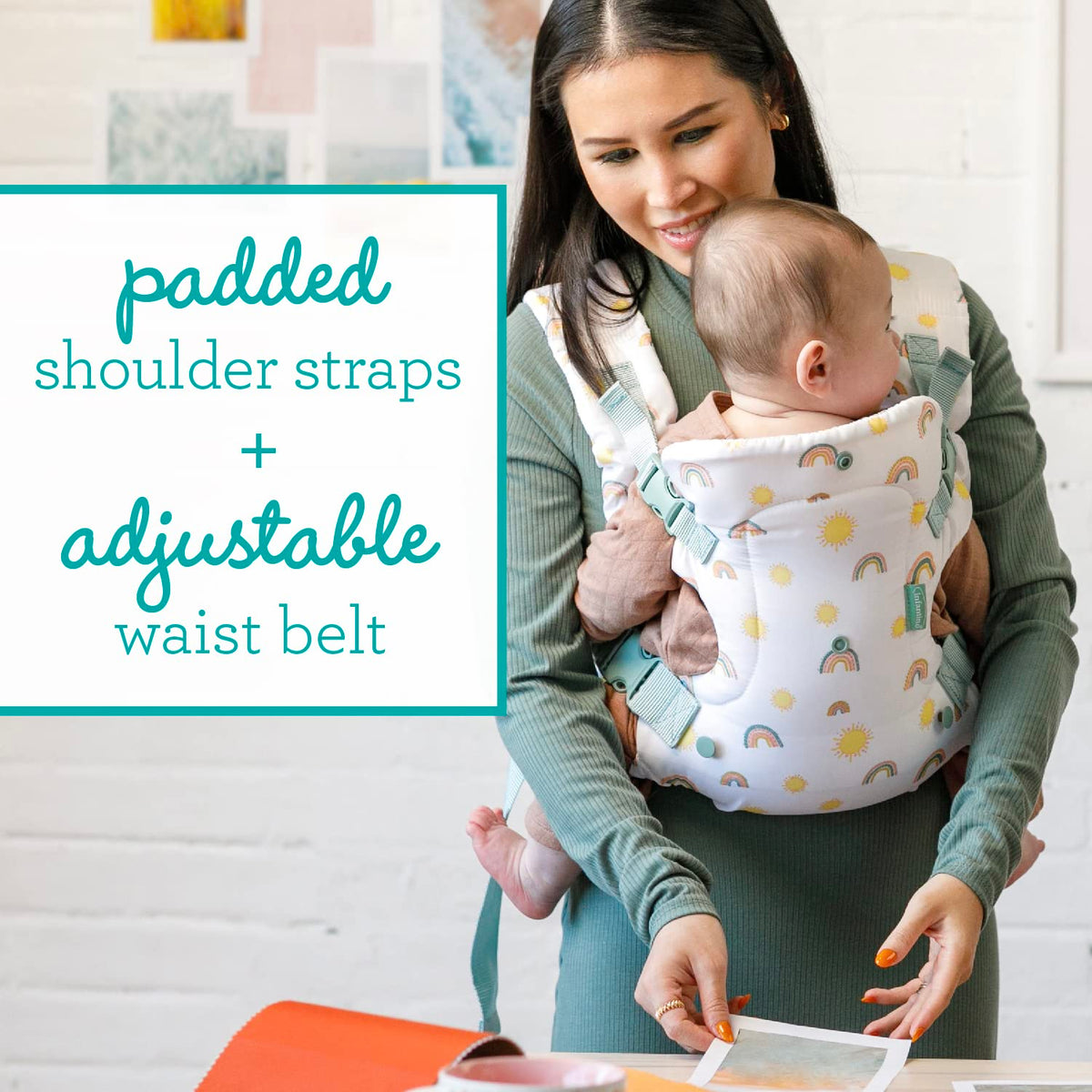 Infantino Flip Advanced 4-in-1 Baby Carrier - Ergonomic, Convertible, Face-in and Face-Out Front and Back Baby Carrier for Newborn to Toddler 3,6-14,5kg, Grey