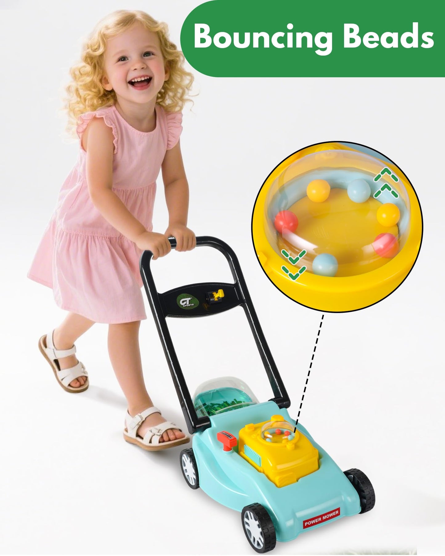 Kids Lawn Mower with Realistic Grass-Cutting Action and Sounds – No Batteries Required | Fun Outdoor Push Toy, Birthday Gift & Holiday Present for 3, 4, 5, 6, 7, 8 Year Old Boys and Girls