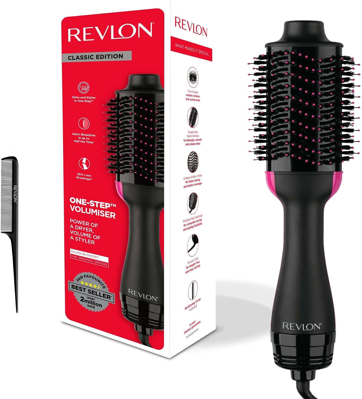 Revlon Salon One-Step Hair Dryer & Volumiser with Sectioning Comb