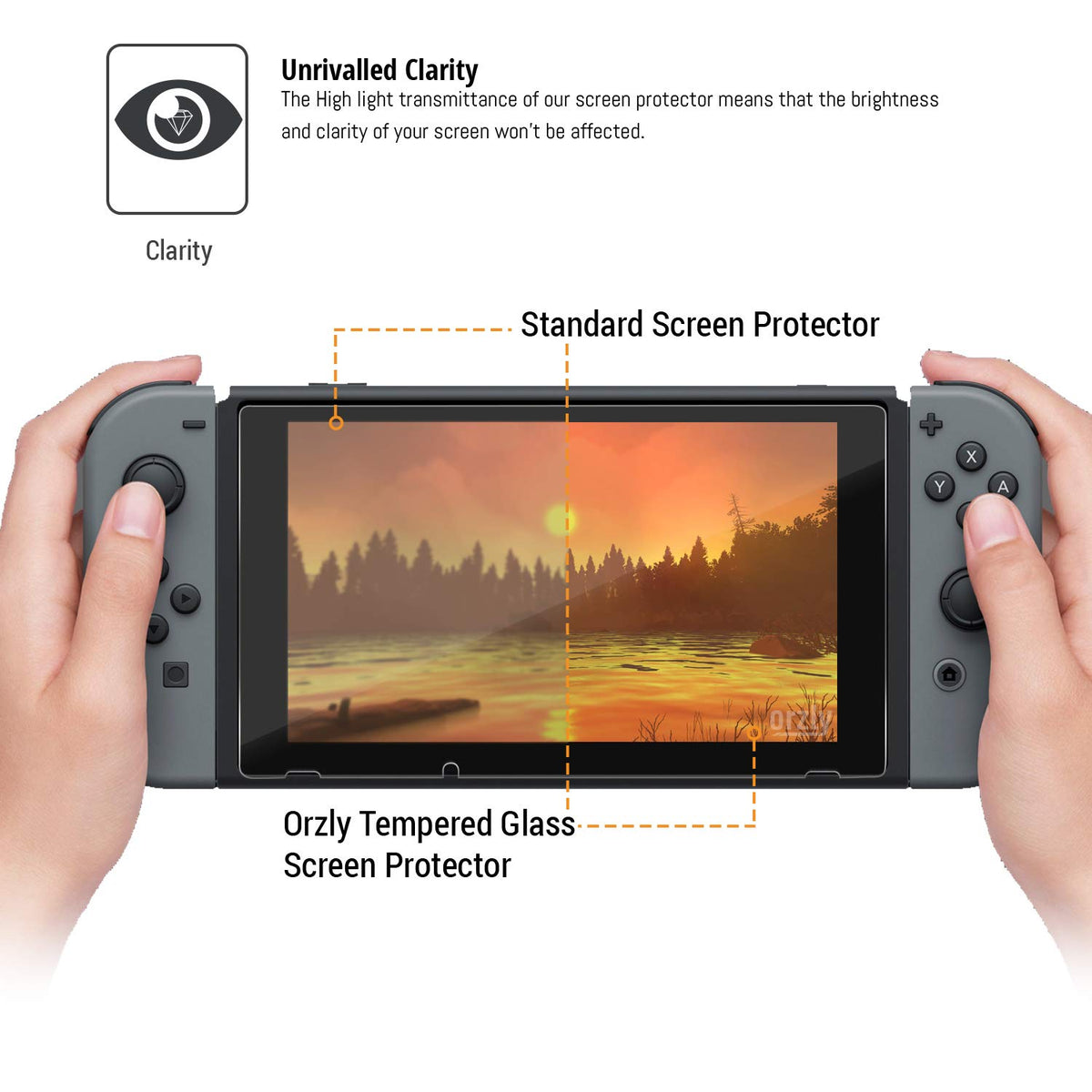 Orzly Glass Screen Protector for Nintendo Switch OLED 2024 Console Accessories (Pack of 4) - Tempered Glass Life time Edition