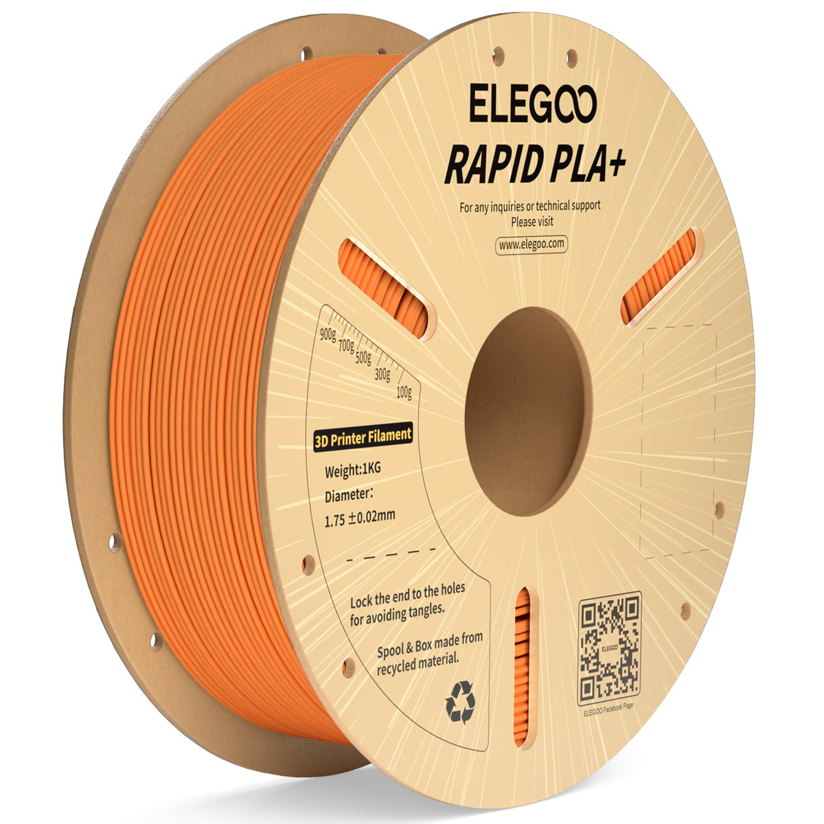 ELEGOO Rapid PLA Plus 3D Printer Filament 1.75mm Bundle 8 Colours 8 * 250g