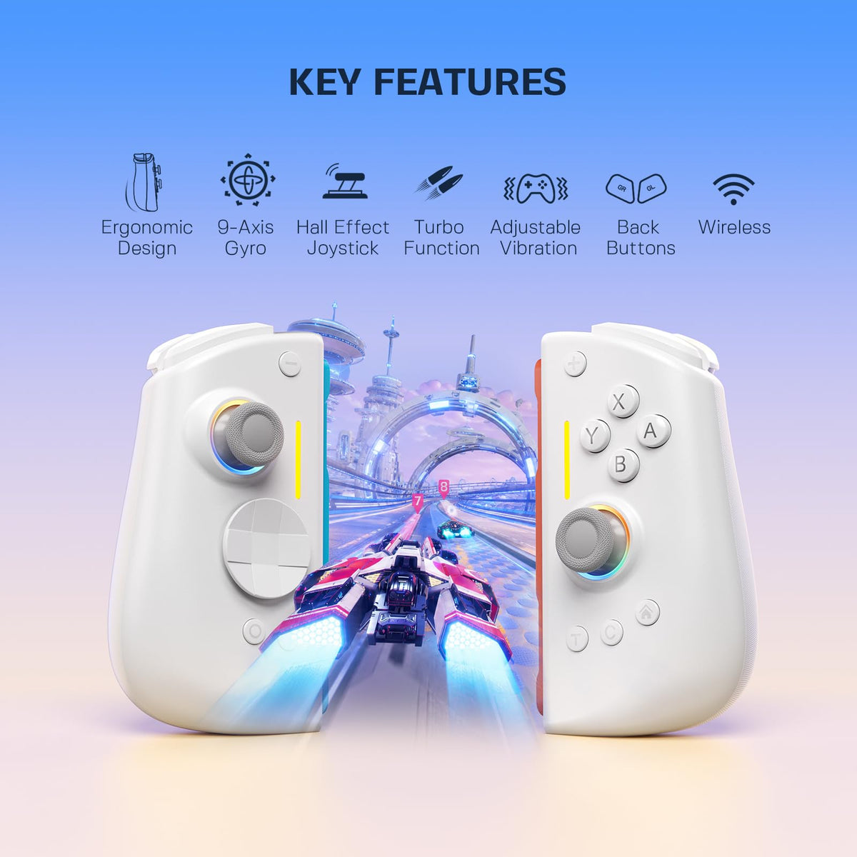 NYXI Hyperion 3 Switch 2 Controller – World's First Third-Party Wireless Controller for Switch 2, 9-Axis Gyro, Hall Effect Joysticks, Full Mechanical Button, Dual Back Button & Adjustable Vibration
