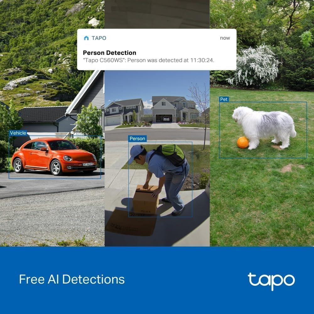 Tapo TP-Link C500 Outdoor Wi-Fi Security Camera, 360° FHD 1080P with Night Vision, Two-Way Audio, Cloud Video Recording, Works with Alexa