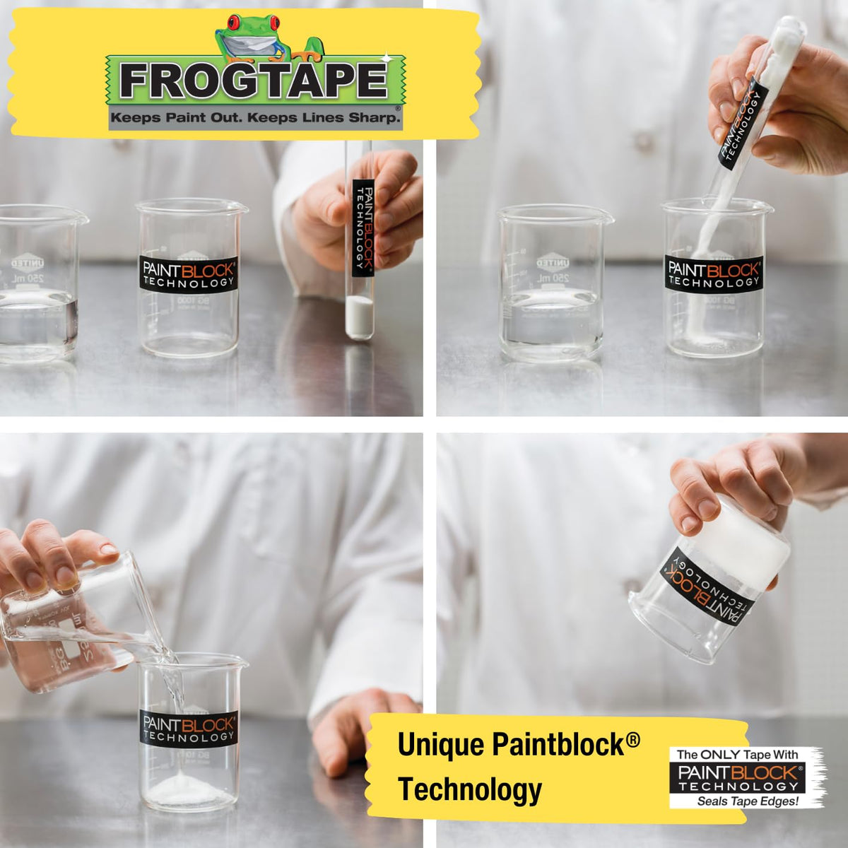 Frog Tape Yellow Delicate Surface Painters Masking Tape 24mm x 55m. Indoor painting and decorating for sharp lines and no paint bleed