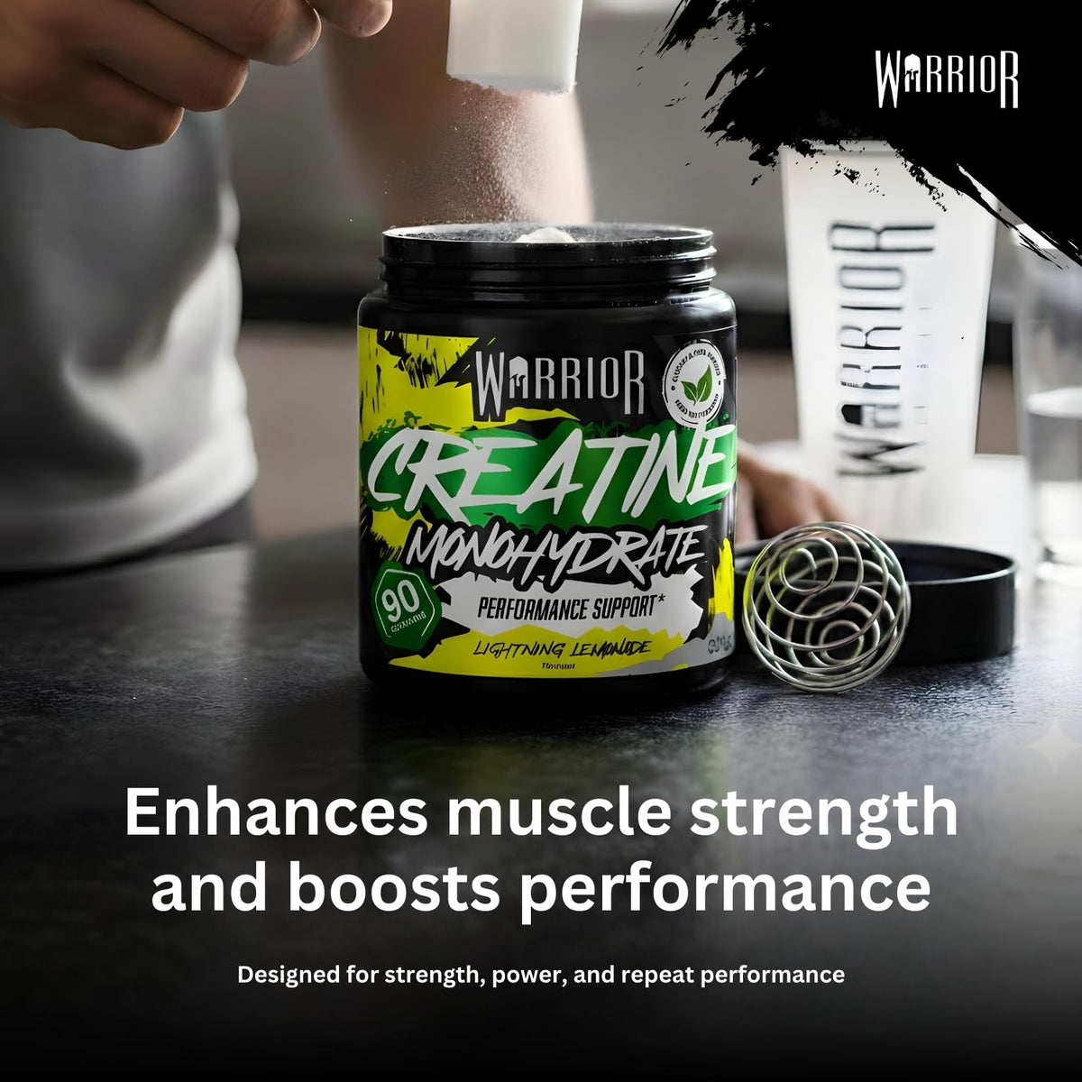 Warrior Creatine Monohydrate Powder 500g Pure Micronised (166 Servings)