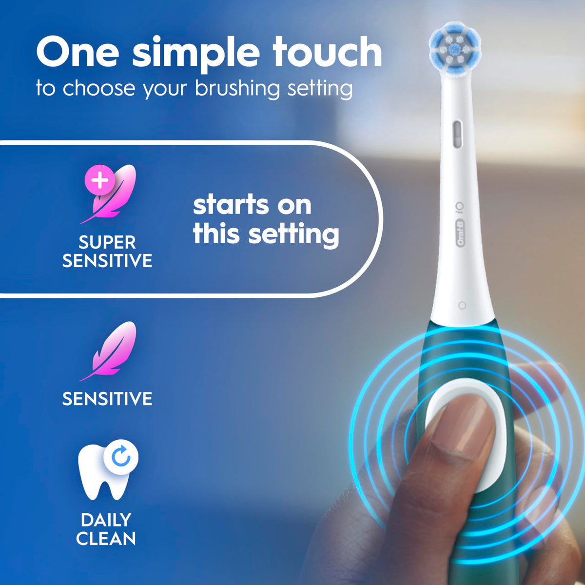 Oral-B iO2 Electric Toothbrush for Adults, Night Black, with Travel Case