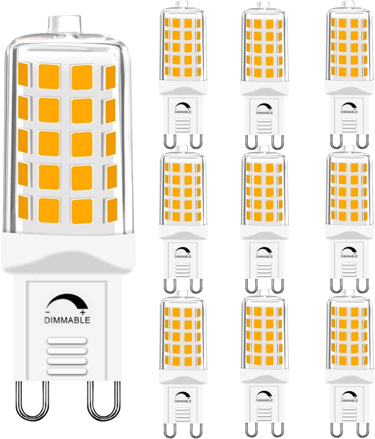G9 LED Bulbs Dimmable Warm White 2700K, 230V 4W 450Lm T4 LED Bulb Equivalent to 40W Halogen Lamp, G9 Led Bulb No-Flickering Energy Saving for Chandelier, Ceiling Lights Home Lighting Decor 5Pcs