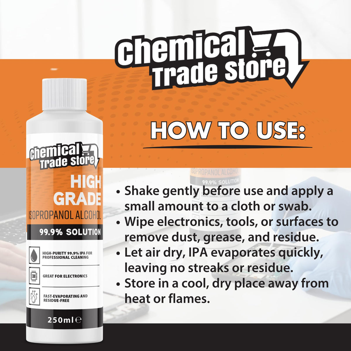 Isopropanol Alcohol 99.9%, 1 Litre - High-Purity Isopropyl Alcohol IPA, Solvent & Cleaner For Electronics, PC & Phone Cleaning, Ink Removal, Surface Prep, Lab & Industrial Use