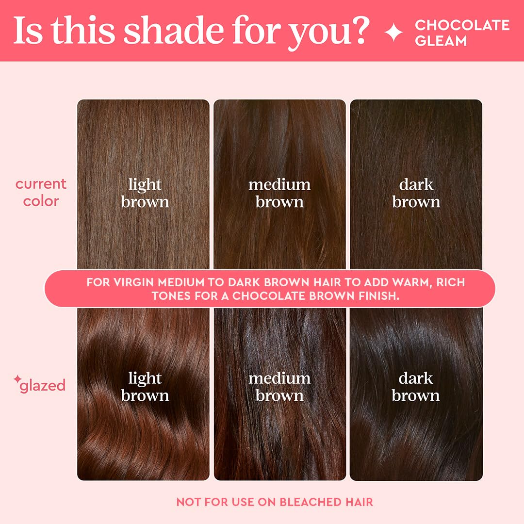 Glaze Supergloss Color Conditioning Gloss – Hydrating Semi-Permanent Colour Hair Gloss & Shine Boost – For Natural, Unbleached Dark Brown Hair – 190ml - Sleek Espresso