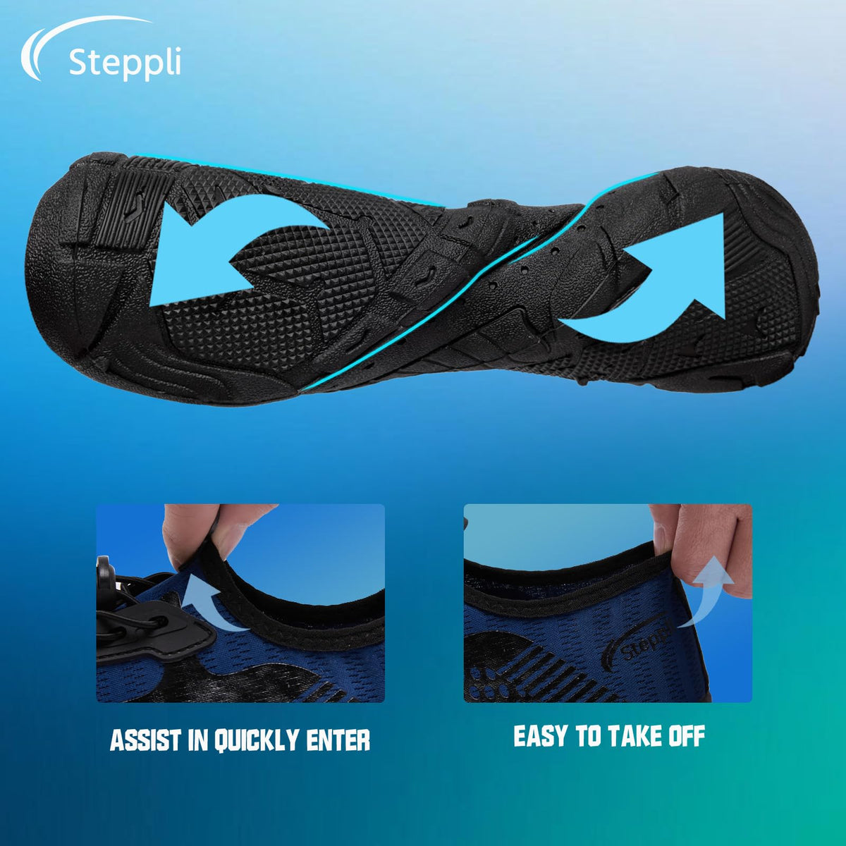 Steppli Water Shoes Beach Barefoot Swim Sea Aqua Shoes for Men Women