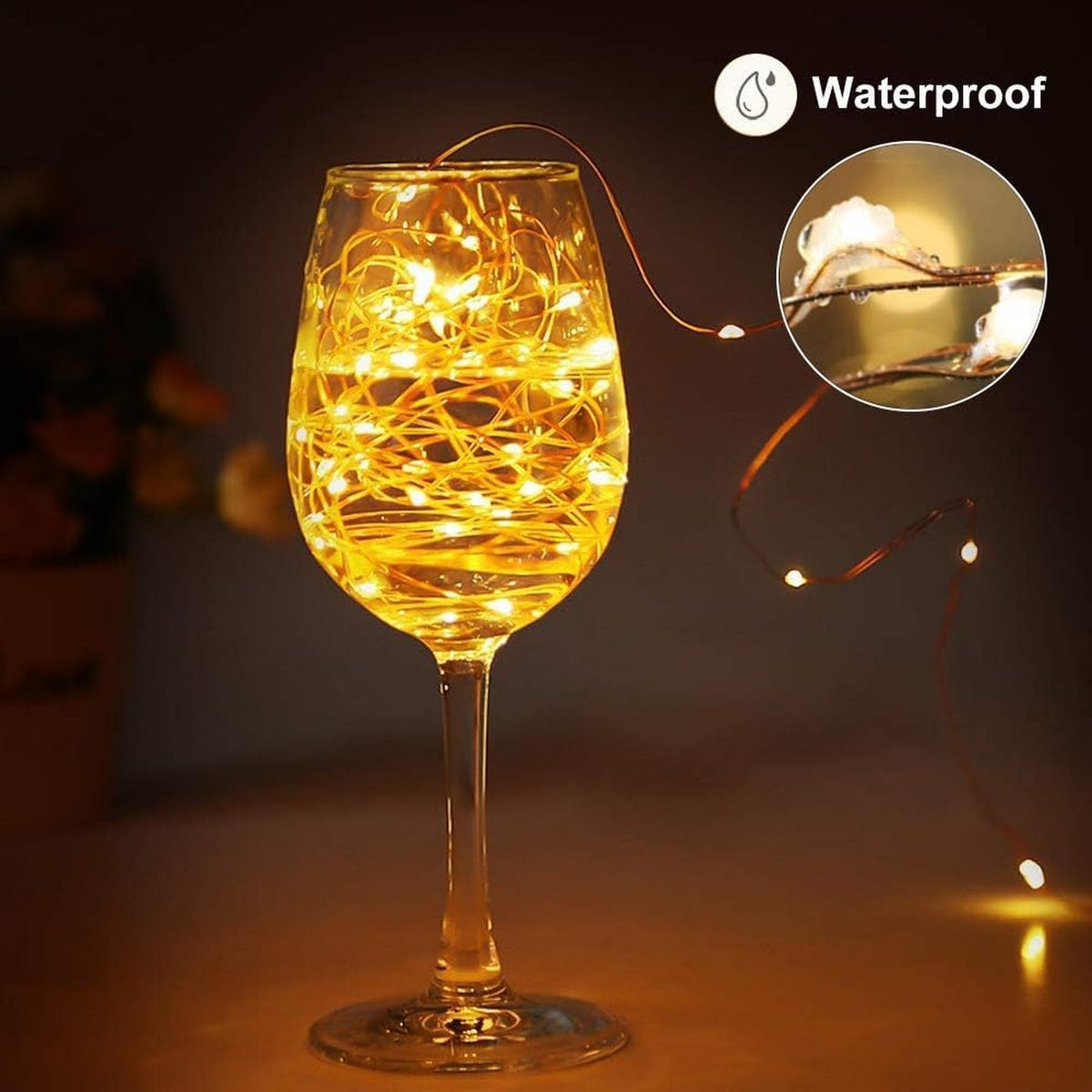 Lezonic 2Pack Solar String Lights Waterproof,12M/40Ft 120LED Garden Lights