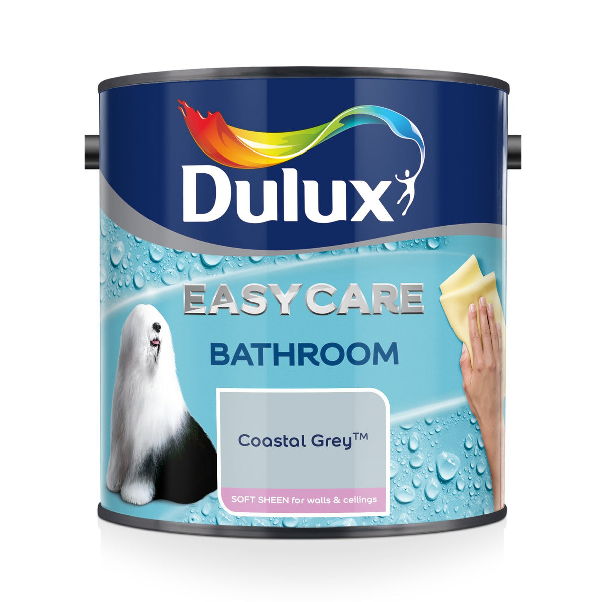 Dulux 5275836 Easycare Bathroom Soft Sheen Emulsion Paint For Walls And Ceilings - Mossy Stone 2.5L