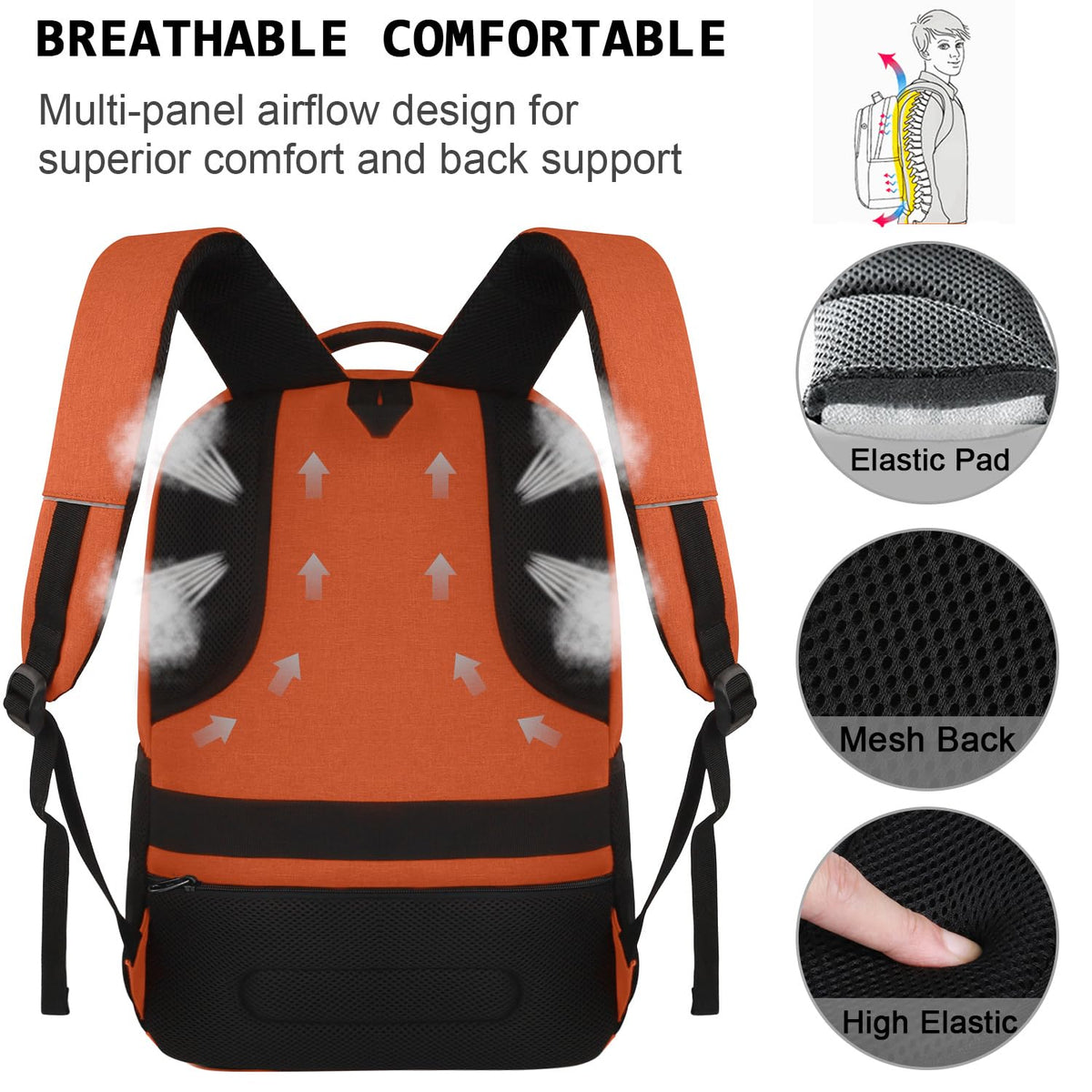 KASIBON Laptop Backpack for Men, Anti-Theft Travel Backpack Business